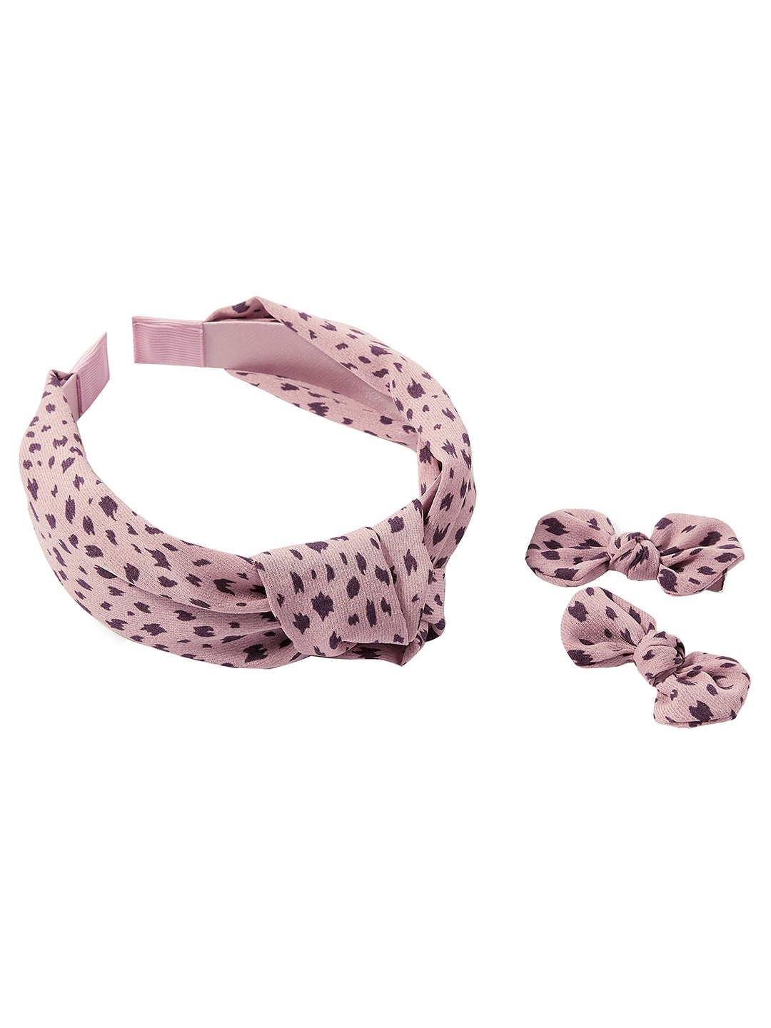 

Accessorize Girls Set of 2 Hair Clips and Hair Band, Pink