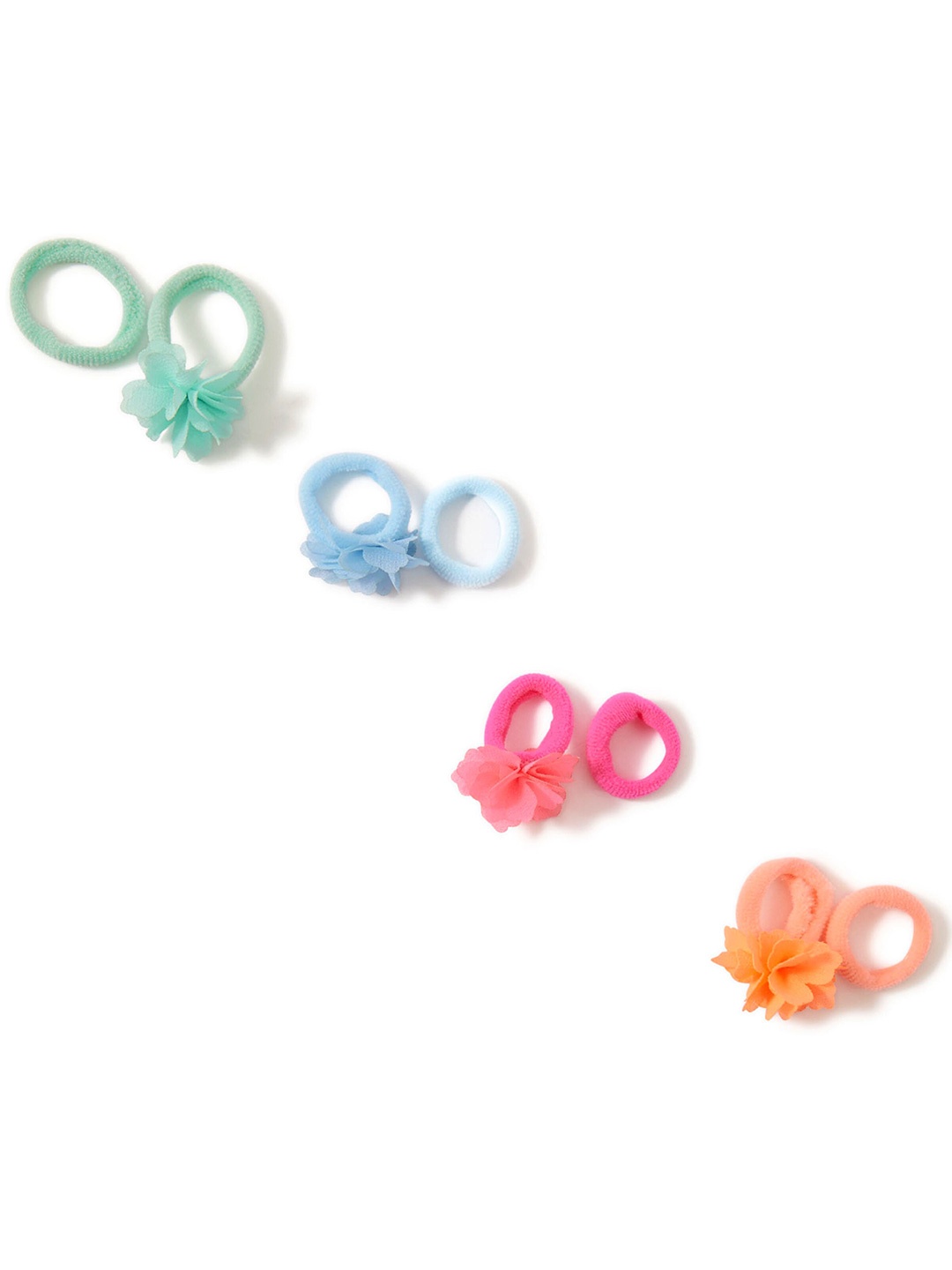 

Accessorize Girls Set of 8 Ponytail Holders, Green