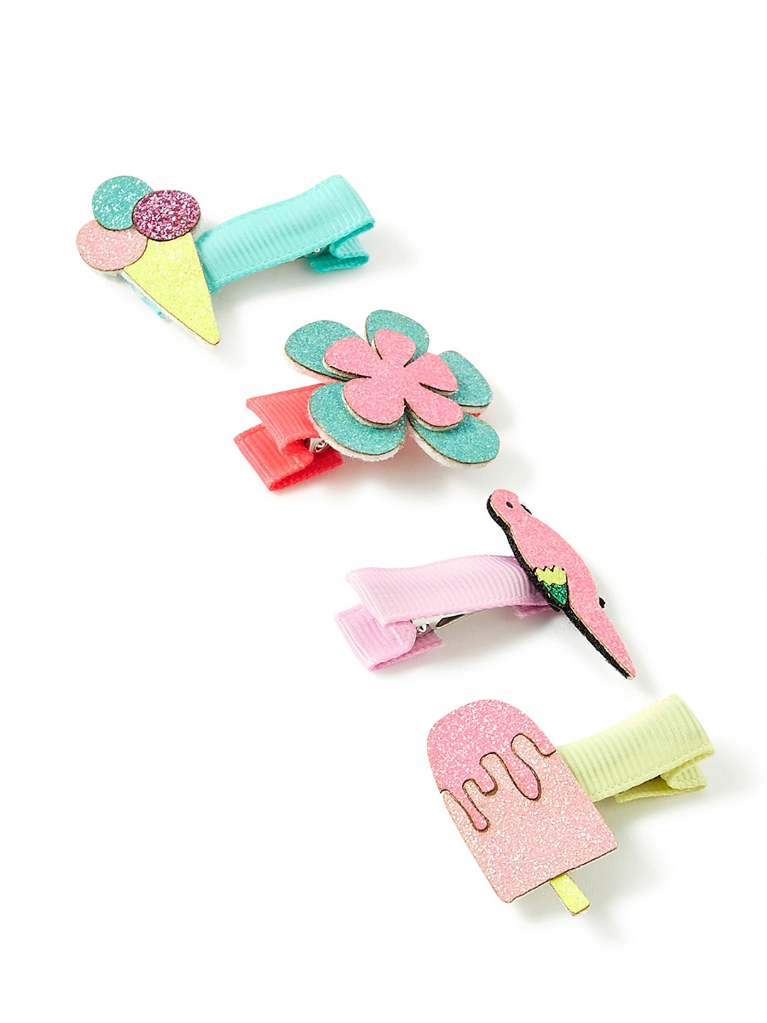 

Accessorize Girls Set of 4 Alligator Hair Clip, Peach