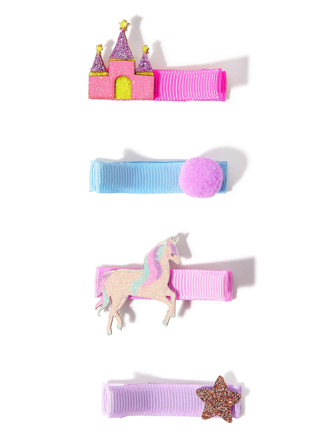 

Accessorize Girls Set of 4 Alligator Hair Clip, Pink