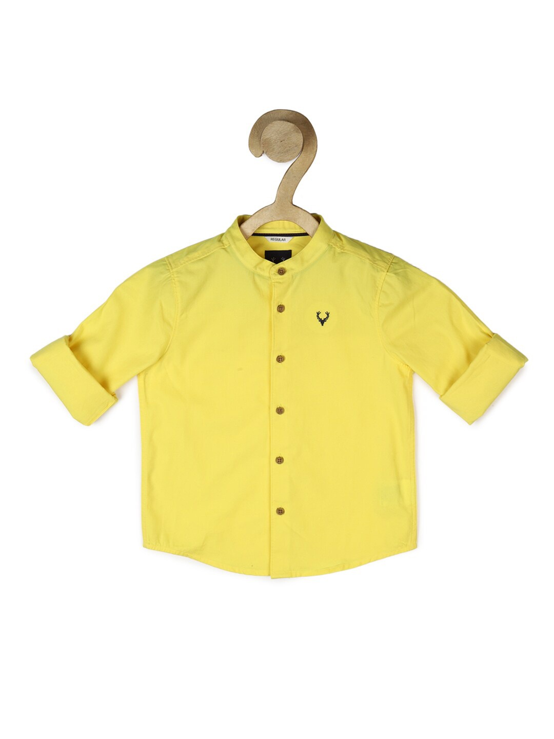 

Allen Solly Junior Boys Solid Cotton Regular Fit Casual Shirt, Yellow