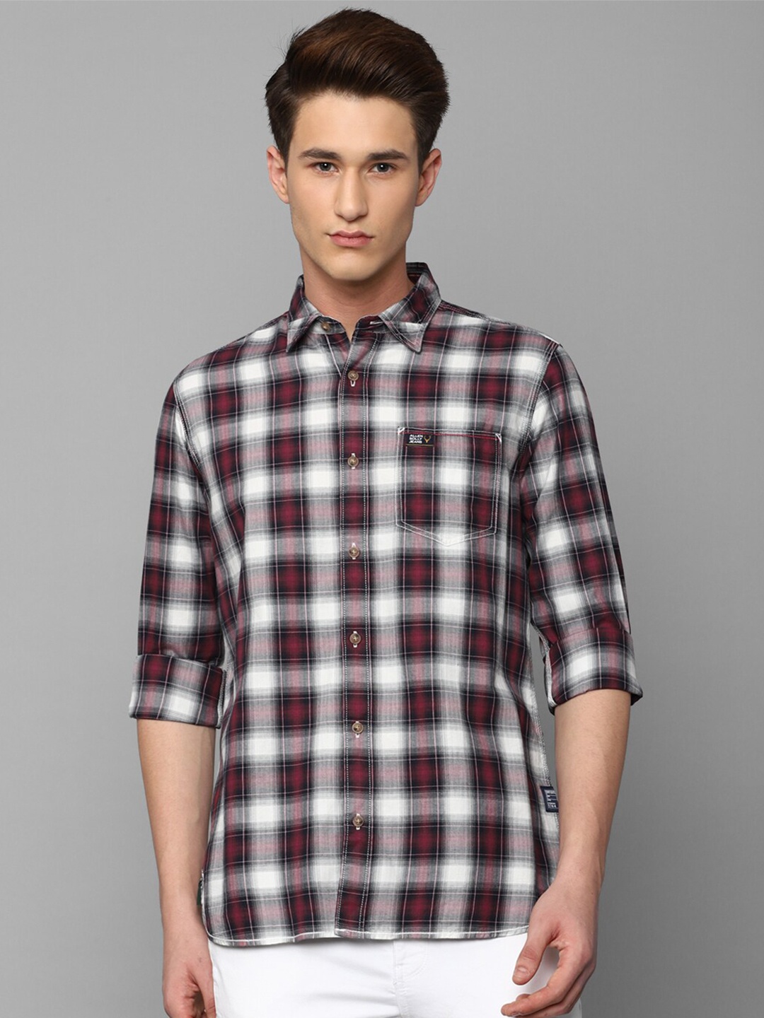

Allen Solly Sport Men Checked Cotton Regular Fit Casual Shirt, Pink