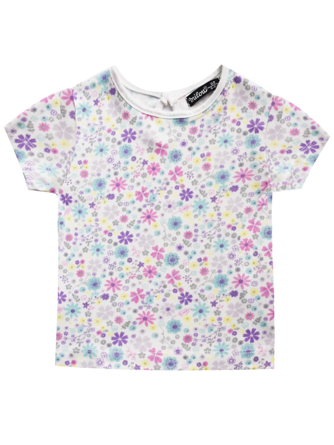 

milou Girls Floral Printed T-shirt, White
