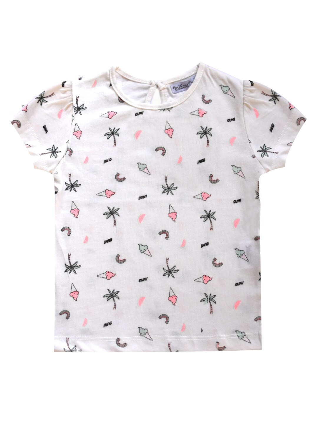 

milou Girls Printed T-shirt, White