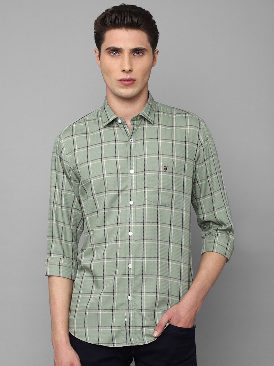 

Louis Philippe Sport Men Slim Fit Checked Casual Shirt, Green