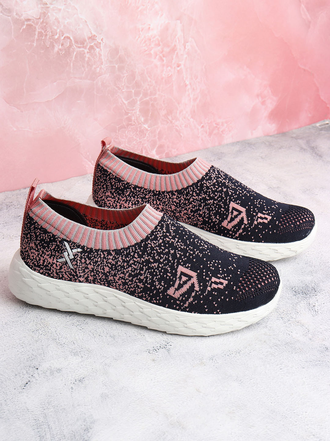 

Carlton London sports Women Woven Design Slip-On Sneakers, Navy blue