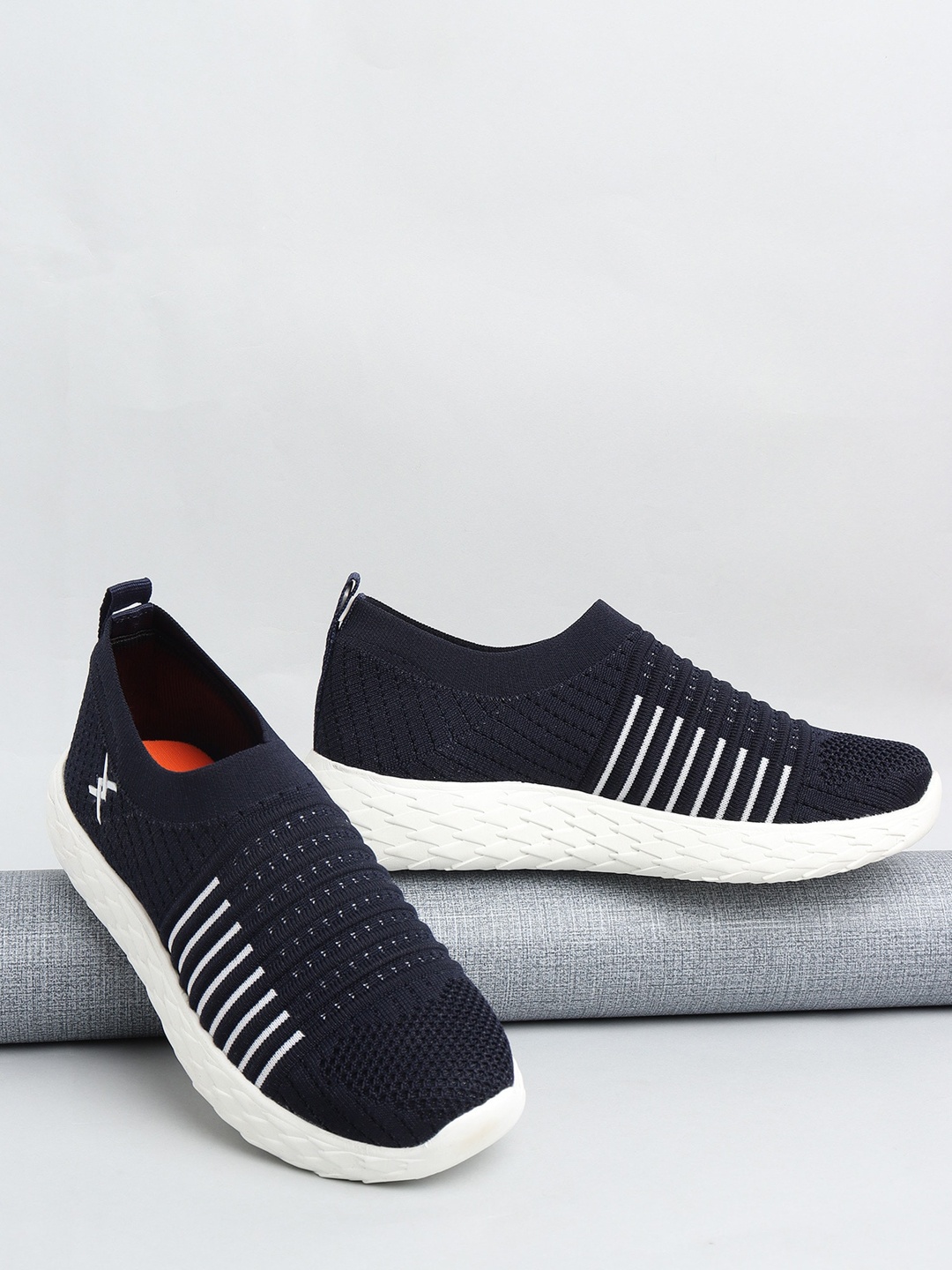 

Carlton London sports Women Woven Design Slip-On Sneakers, Navy blue