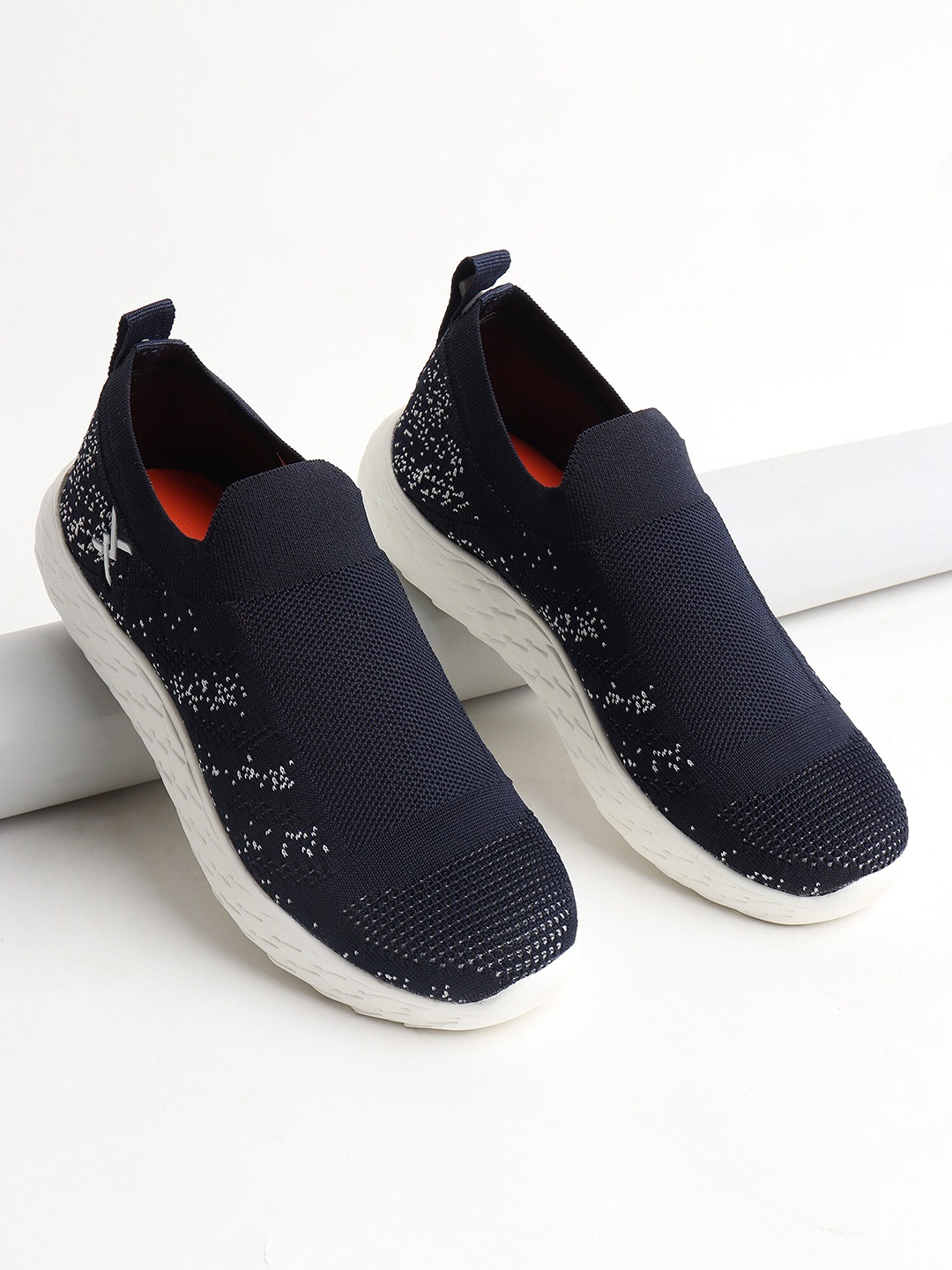 

Carlton London sports Women Woven Design Slip-On Sneakers, Navy blue