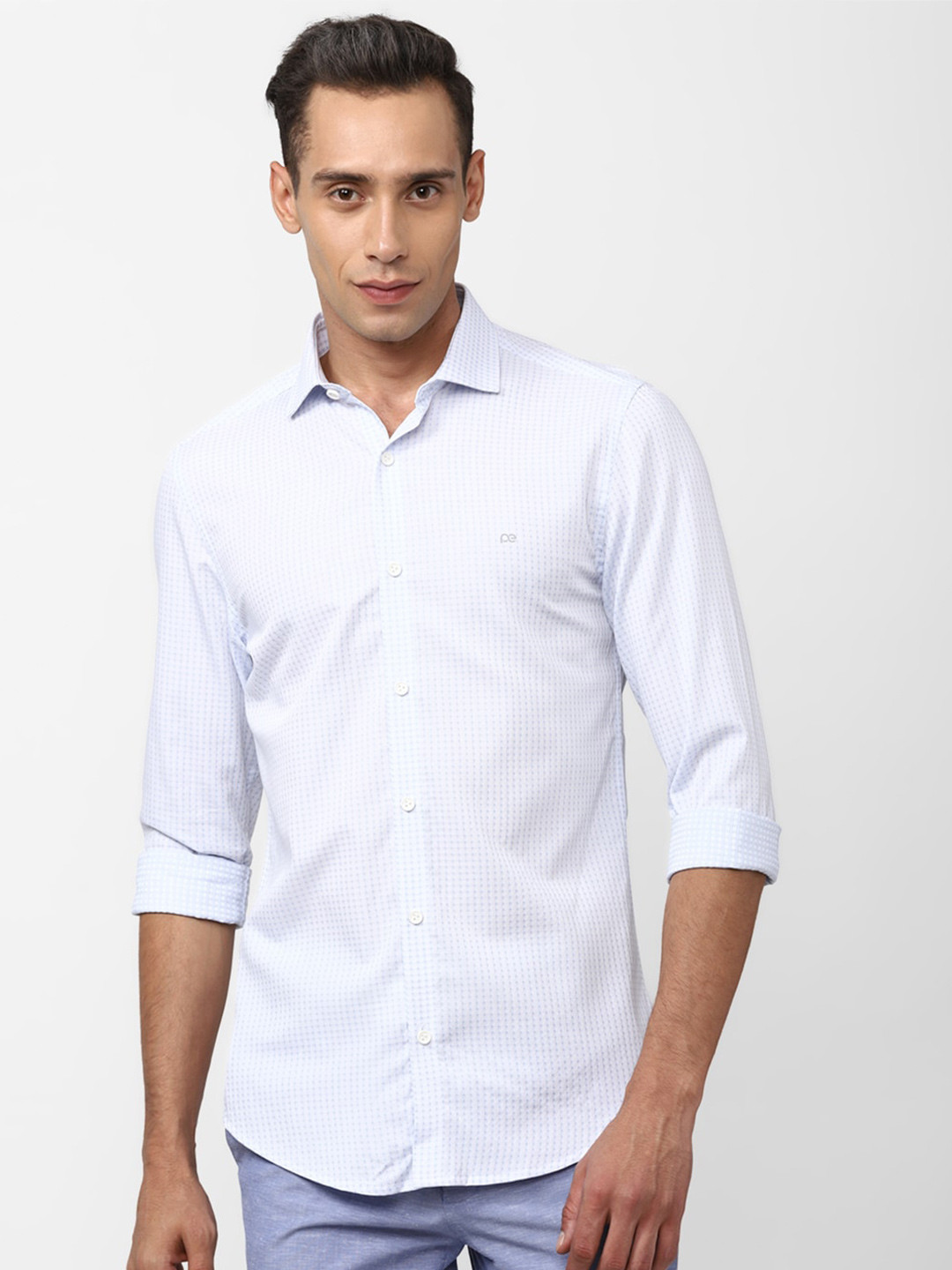 

Peter England Men Slim Fit Striped Formal Shirt, Blue