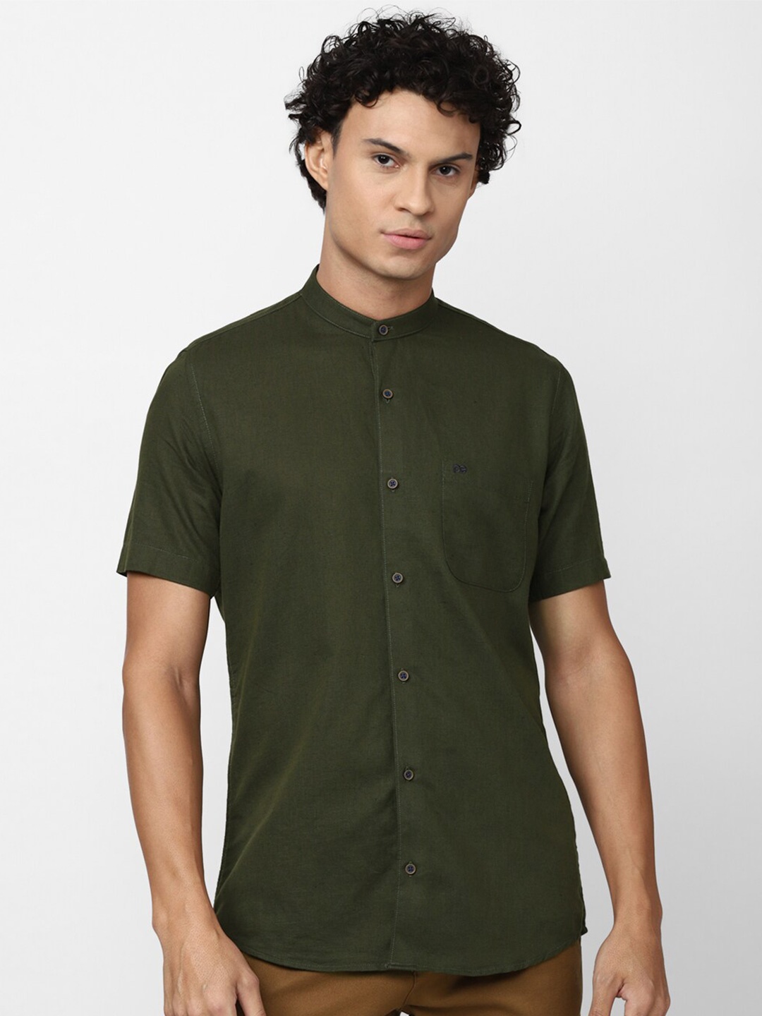 

Peter England Casuals Men Slim Fit Casual Shirt, Green