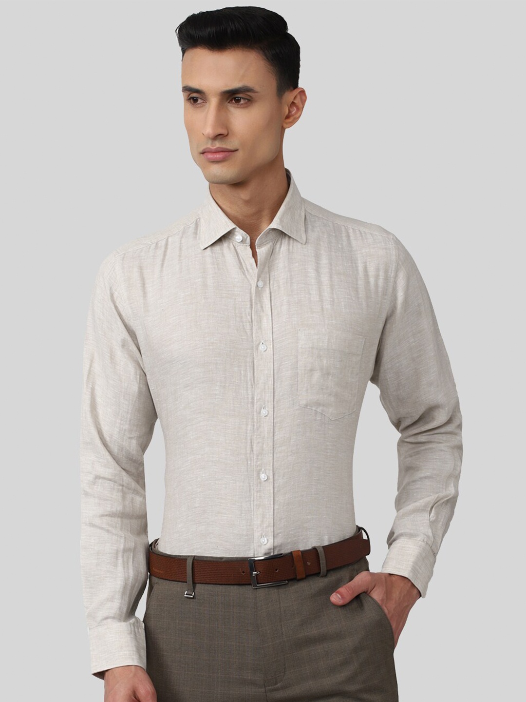 

Van Heusen Men Formal Linen Shirt, Grey