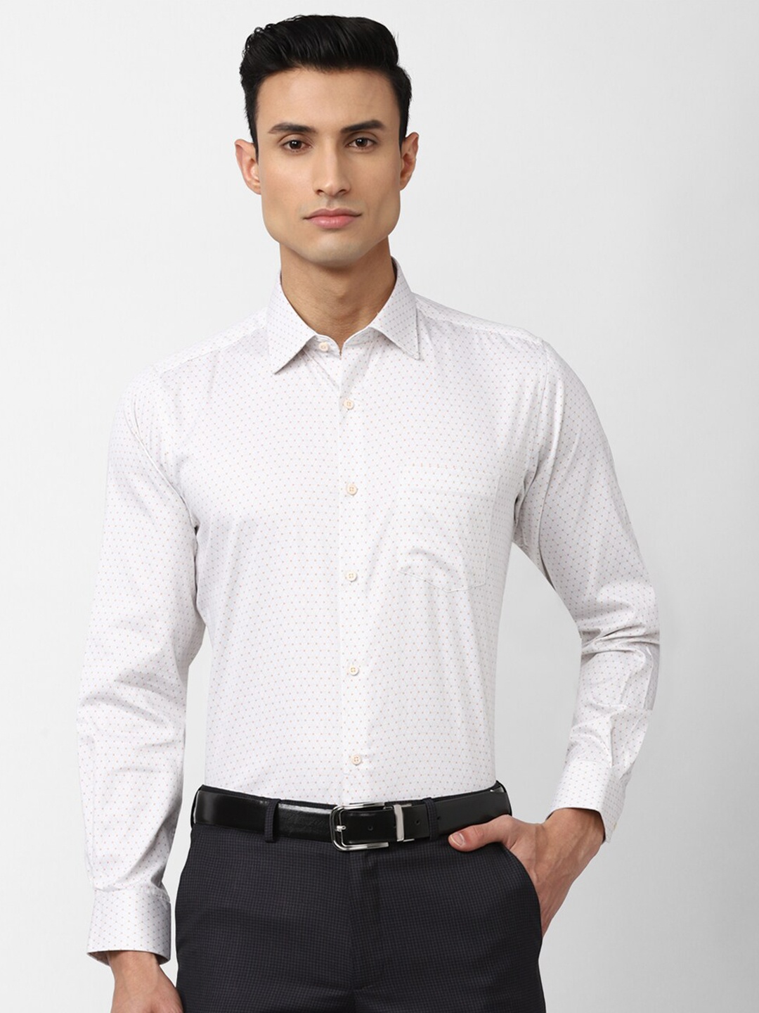 

Van Heusen Men Printed Formal Cotton Shirt, White