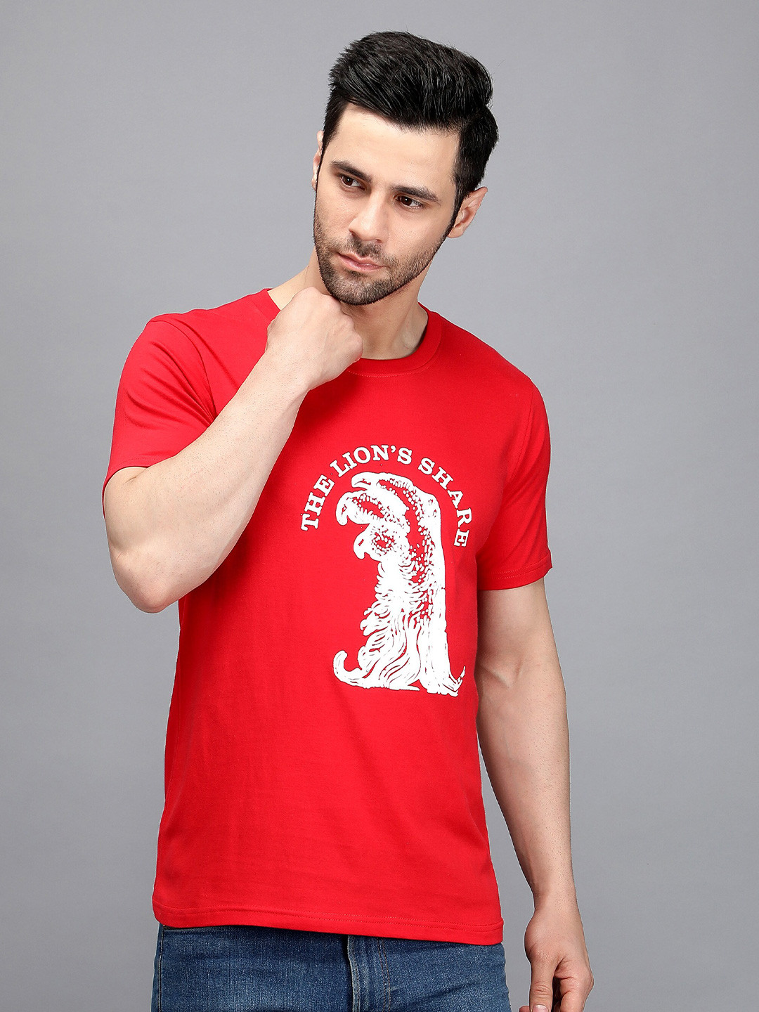 

TRENDY RABBIT Men Printed T-shirt, Red