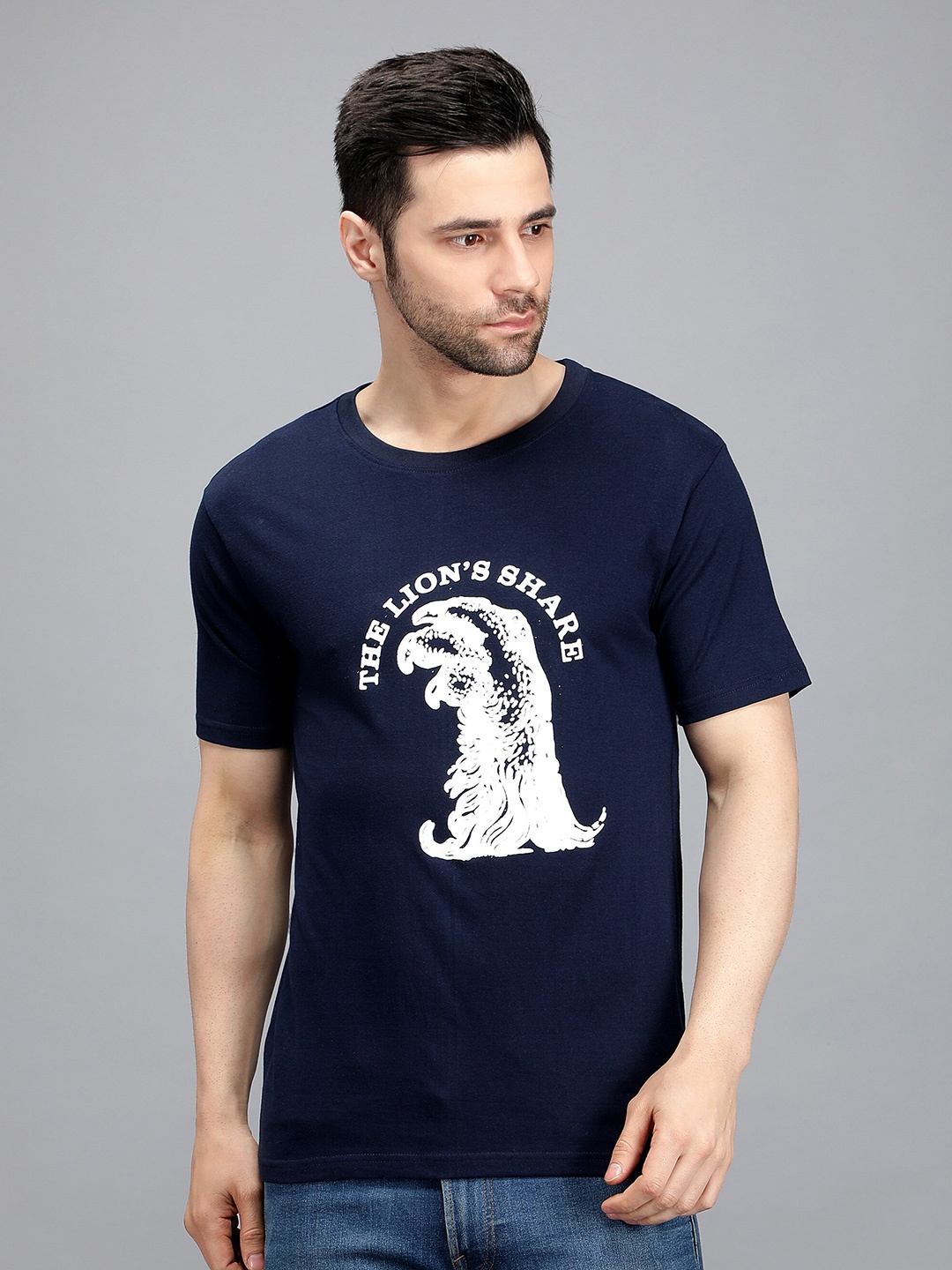 

TRENDY RABBIT Men Printed T-shirt, Blue