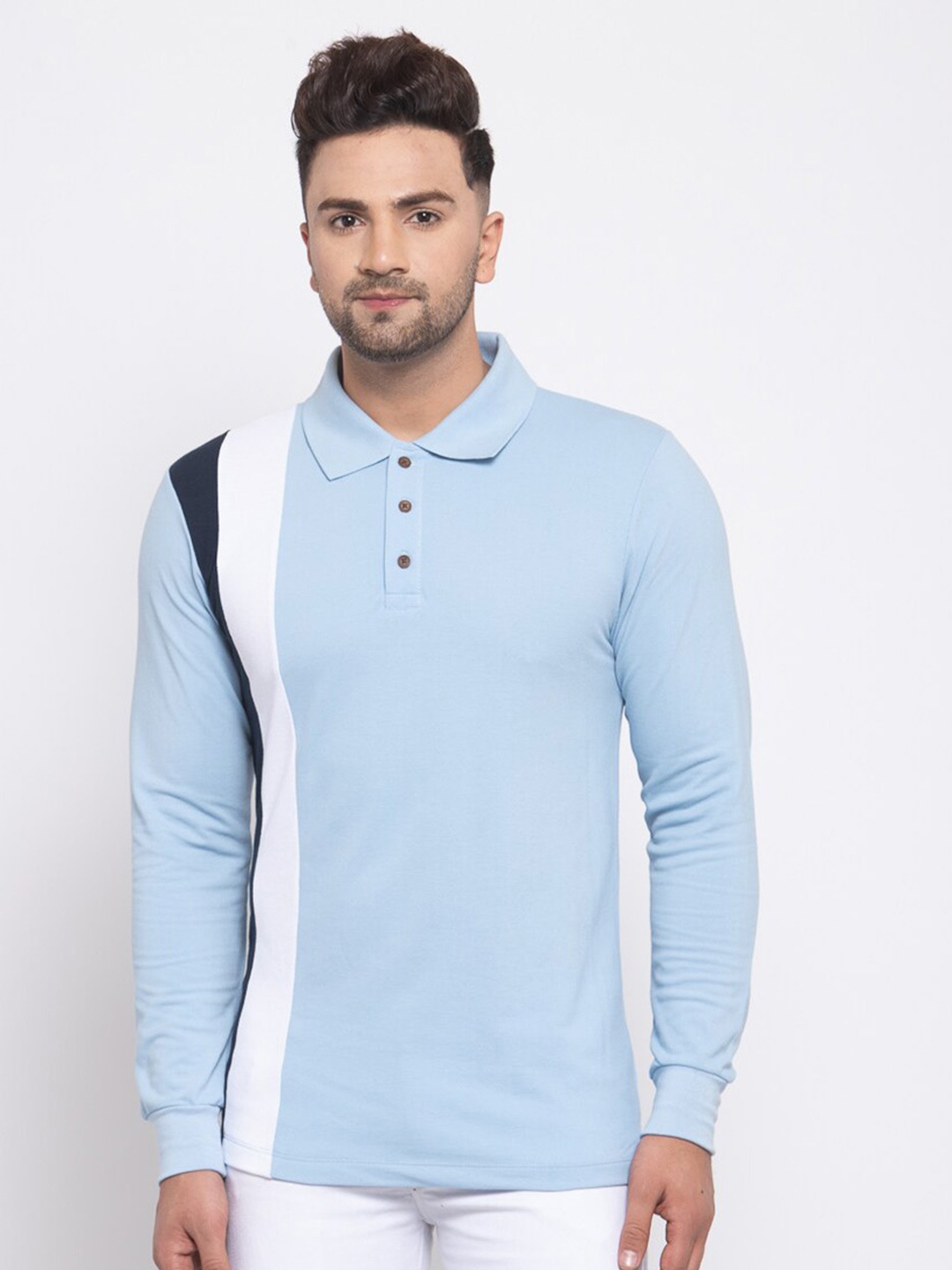 

Kalt Men Colourblocked Polo Collar T-shirt, Multi