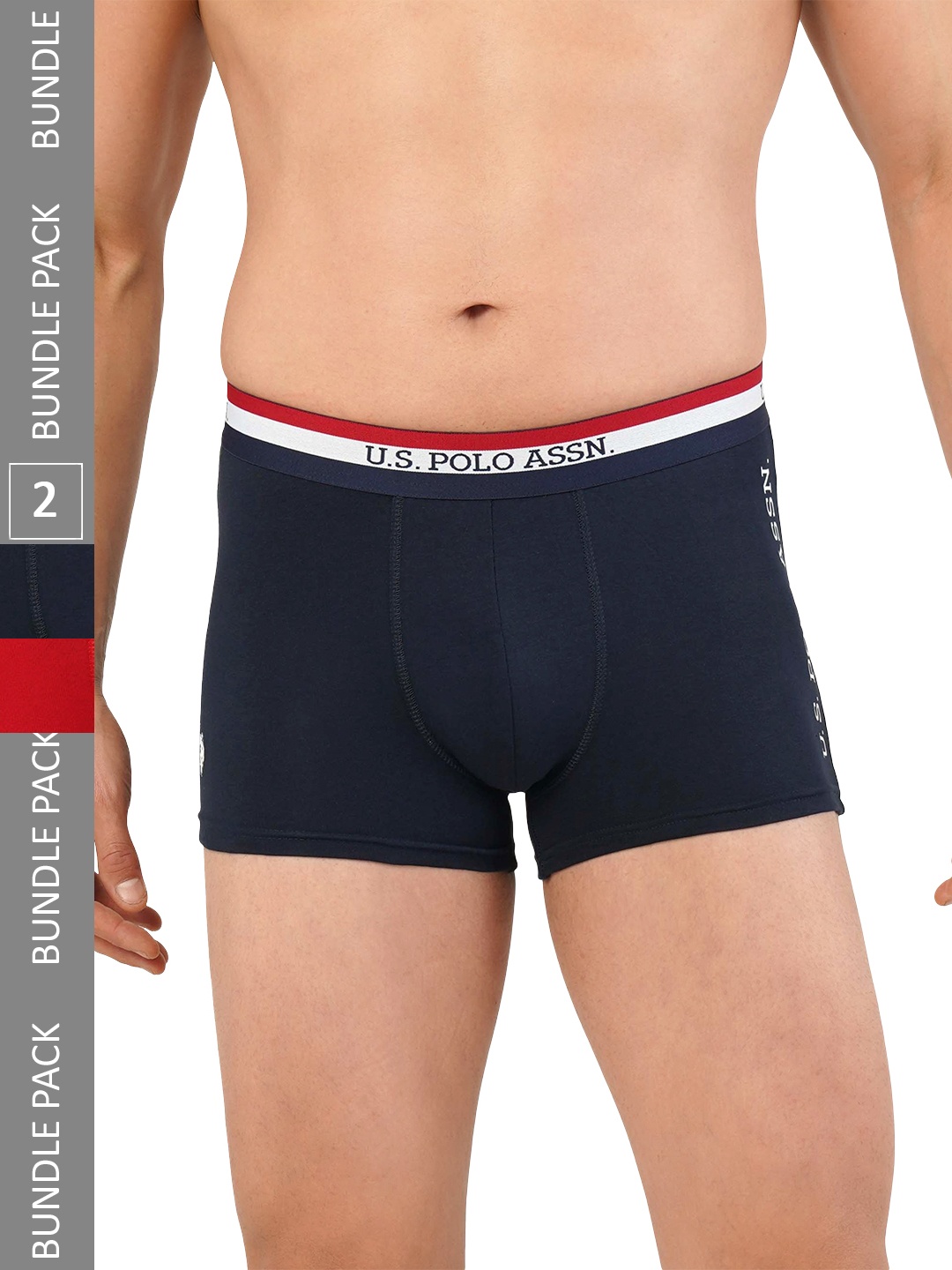 

U.S. Polo Assn. Men Pack Of 2 Anti Bacterial Trunks, Navy blue