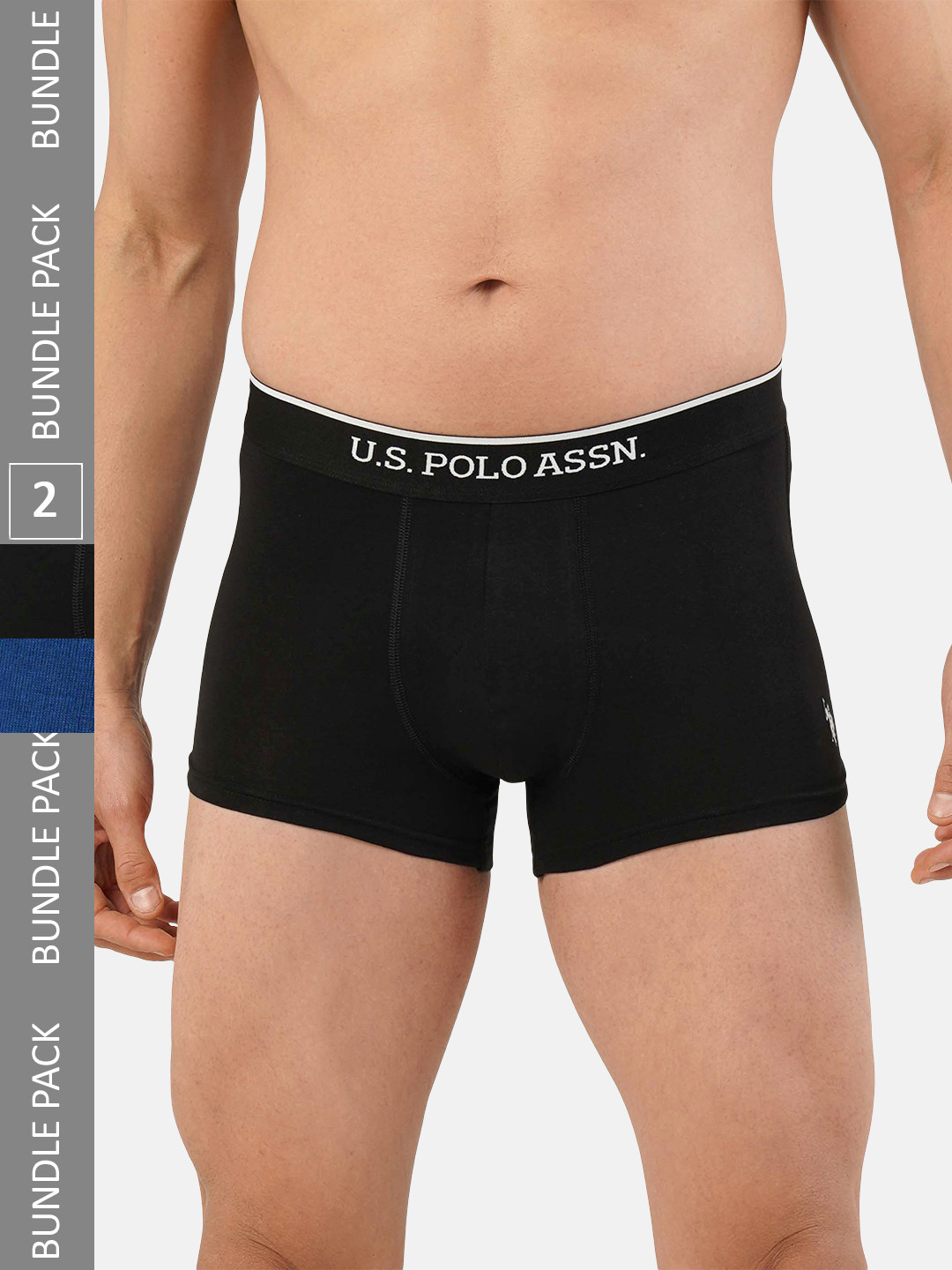 

U.S. Polo Assn. Men Pack Of 2 Cotton Trunks ET004-ZB1-P2, Black