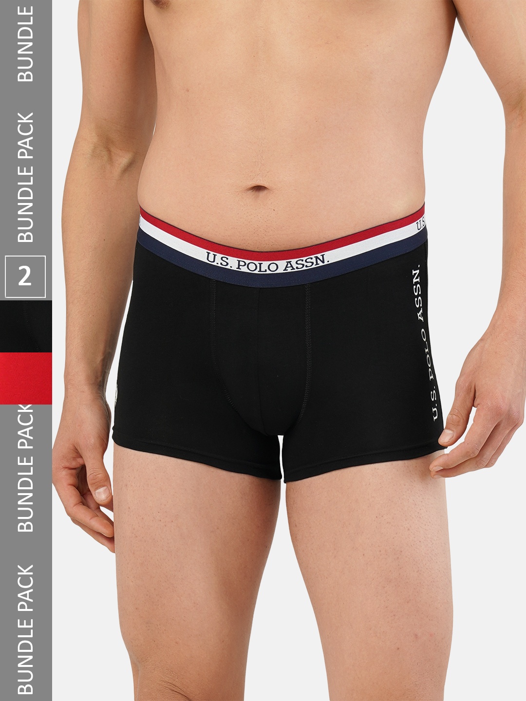 

U.S. Polo Assn. Pack Of 2 Cotton Trunks, Black