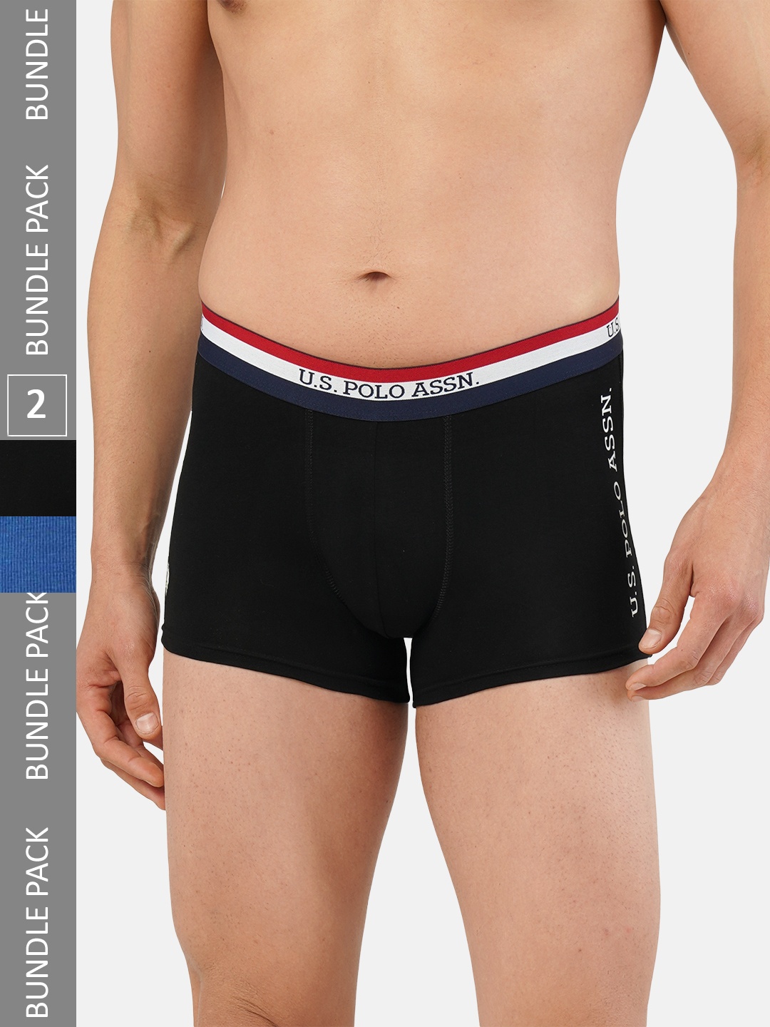 

U.S. Polo Assn. Men Pack Of 2 Mid-Rise TrunkS ET002-ZB1-P2, Black