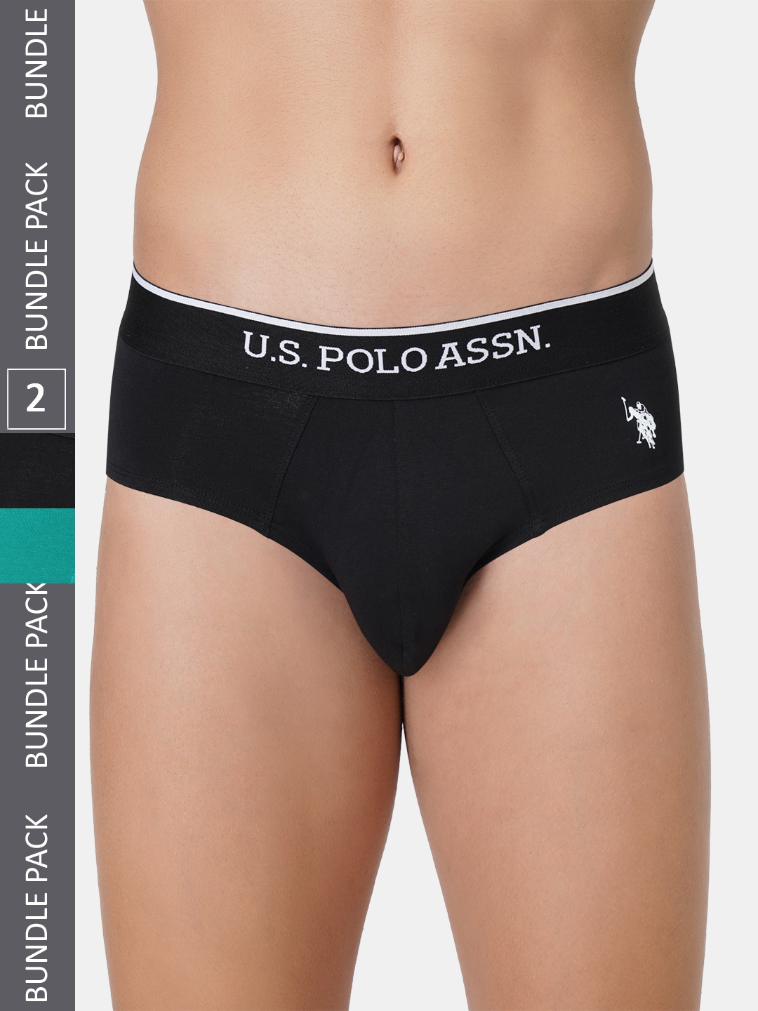 

U.S. Polo Assn. Men Pack Of 2 Basic Anti Bacterial Briefs, Black