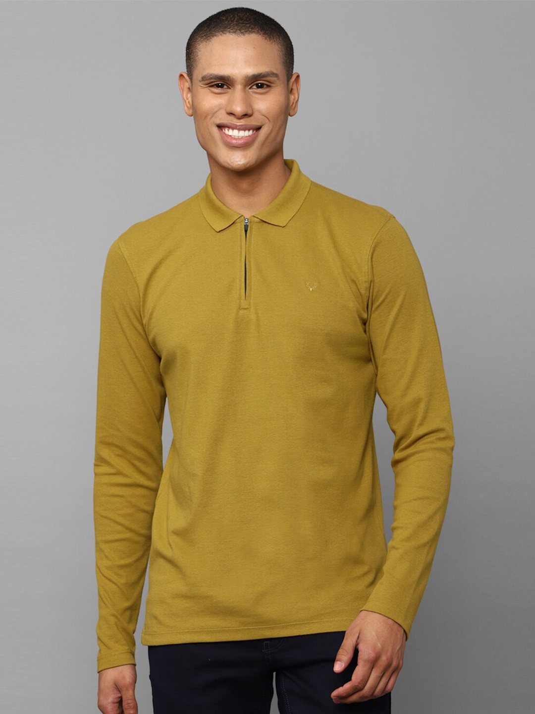 

Allen Solly Polo Collar Pure Cotton T-shirt, Mustard