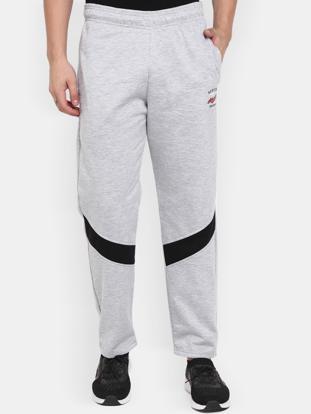 

V-Mart Men Cotton Track Pants, Grey melange