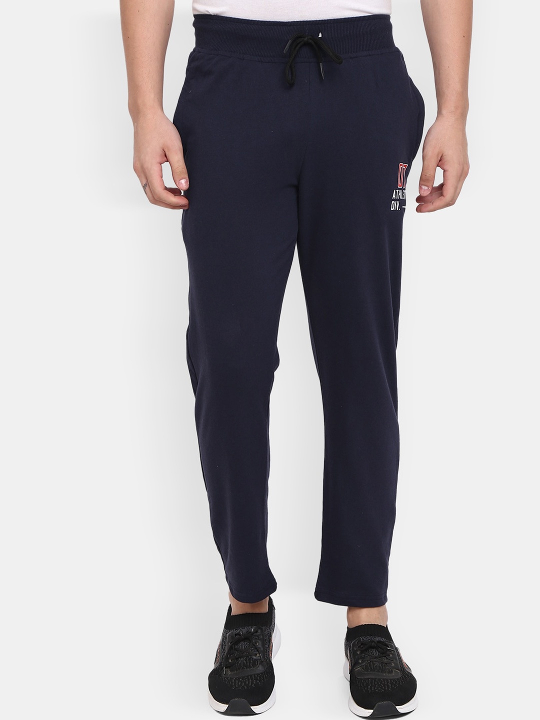

V-Mart Men Solid Cotton Track Pants, Navy blue