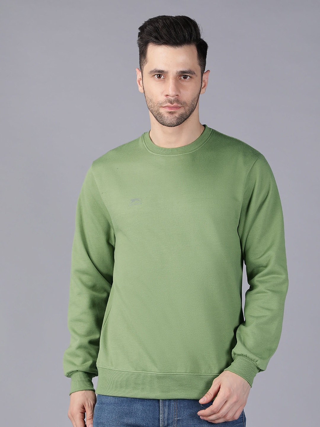 

Shiv Naresh Men Solid High Neck Cotton T-shirt, Olive