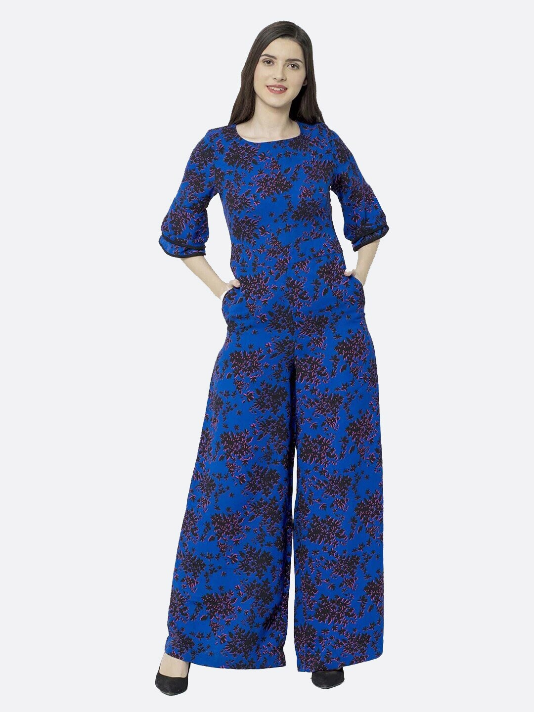 

SQew Printed Basic Jumpsuit, Blue
