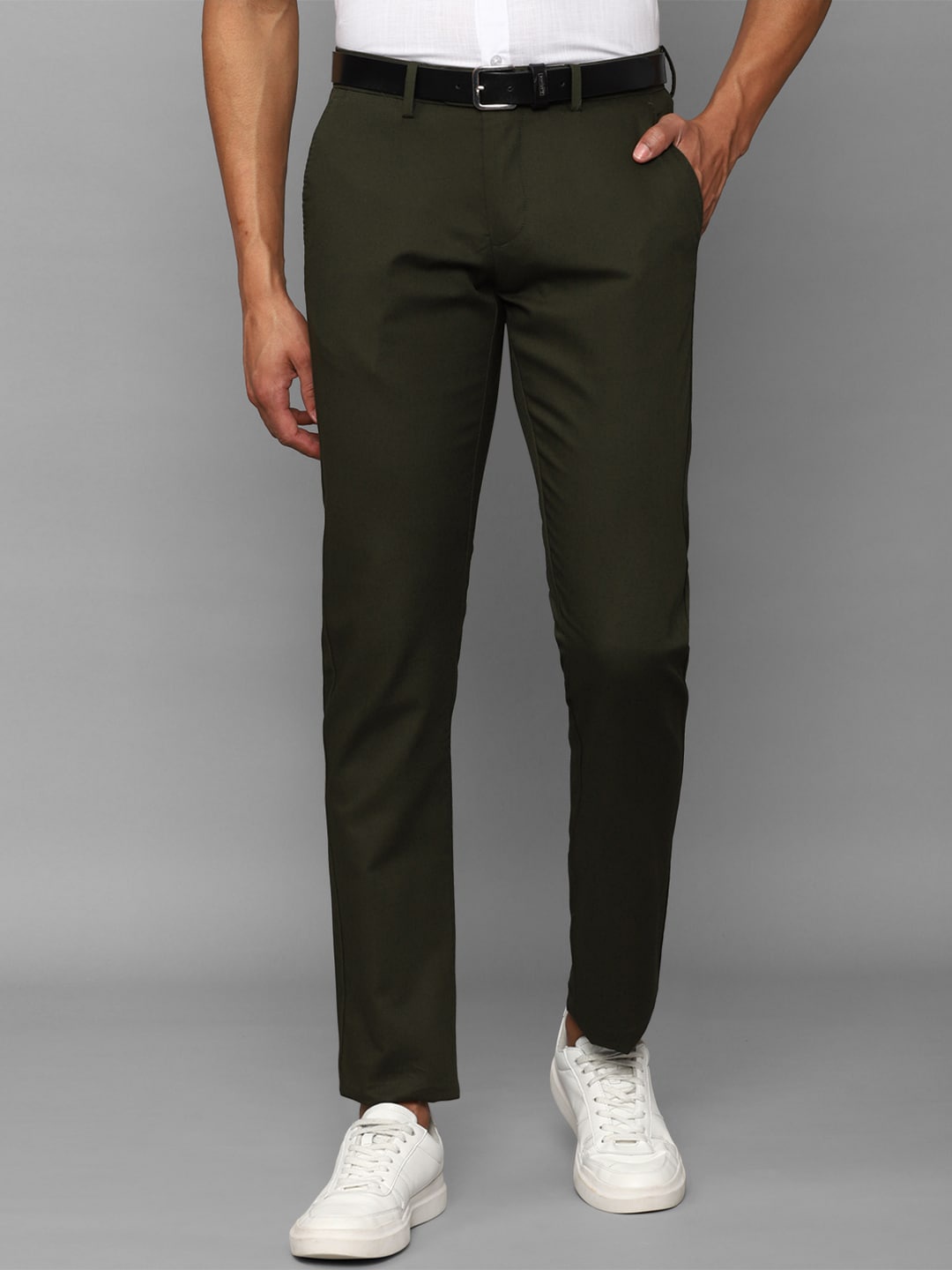 

Allen Solly Men Slim Fit Trousers, Green