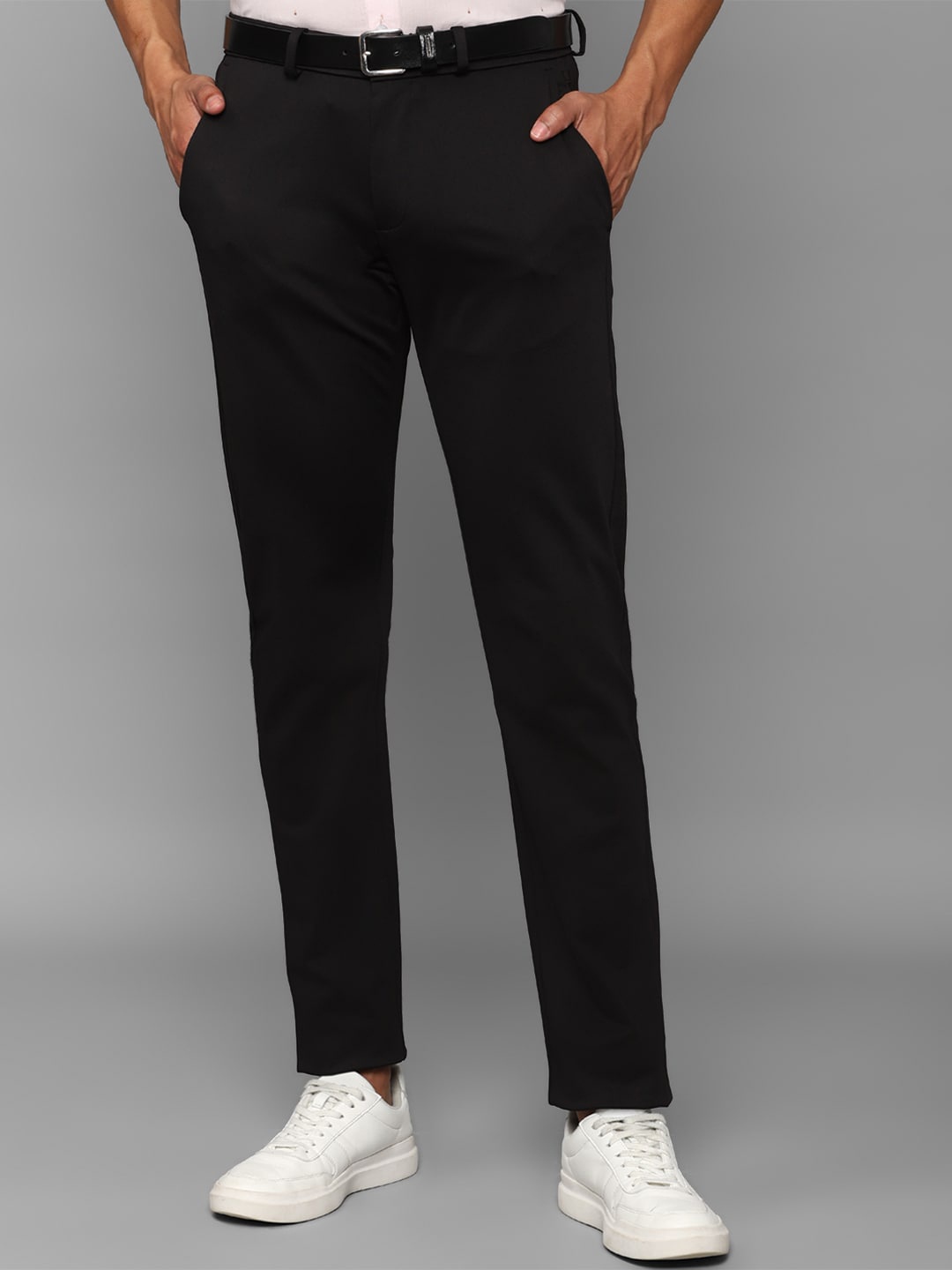 

Allen Solly Men Slim Fit Chinos Trousers, Black