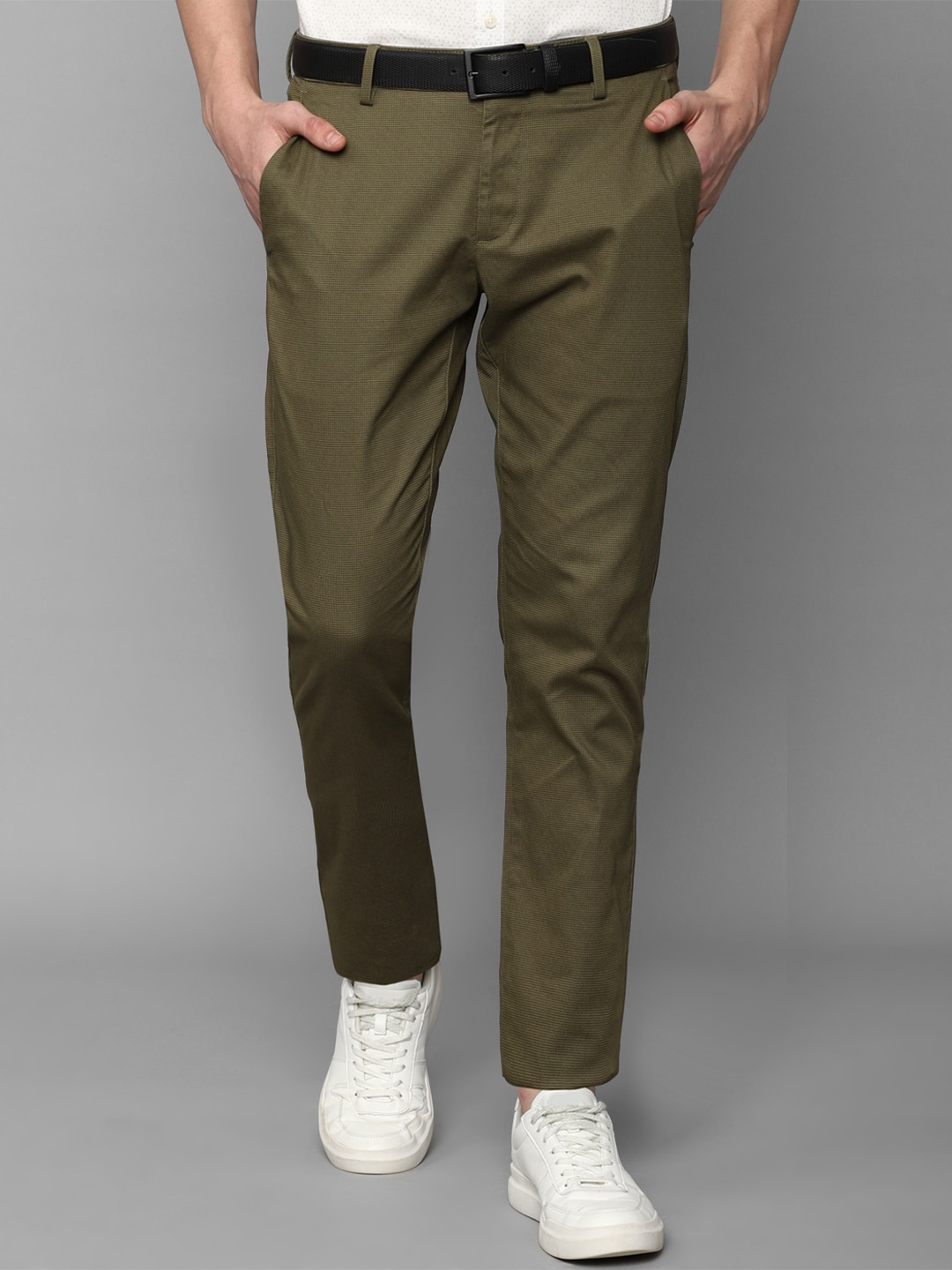 

Allen Solly Men Slim Fit Trousers, Green