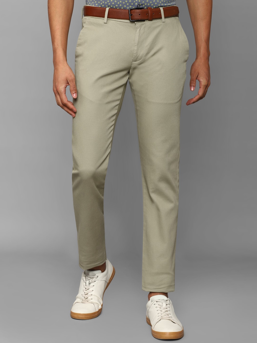 

Allen Solly Men Slim Fit Trousers, Olive