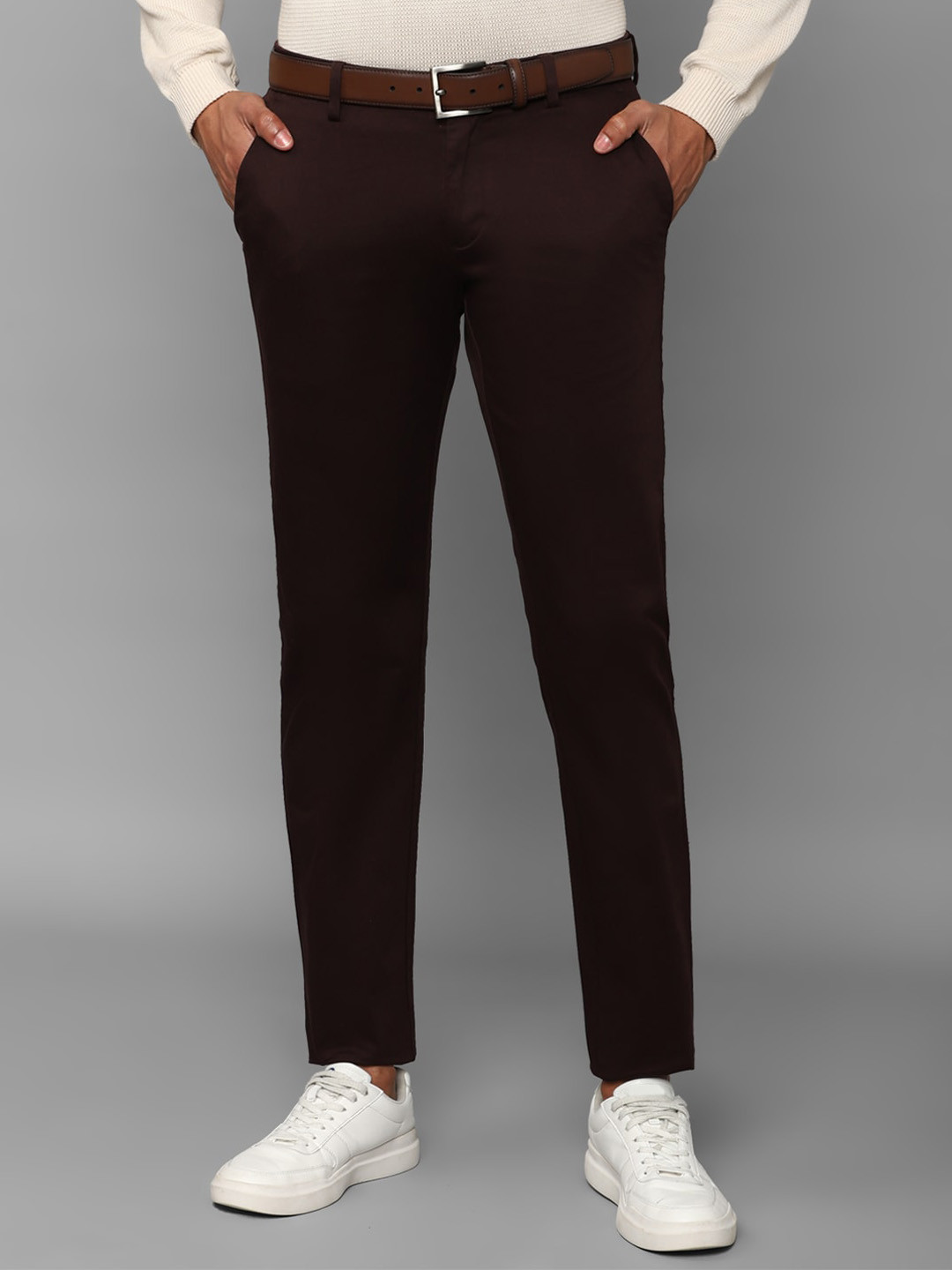 

Allen Solly Men Slim Fit Trousers, Brown