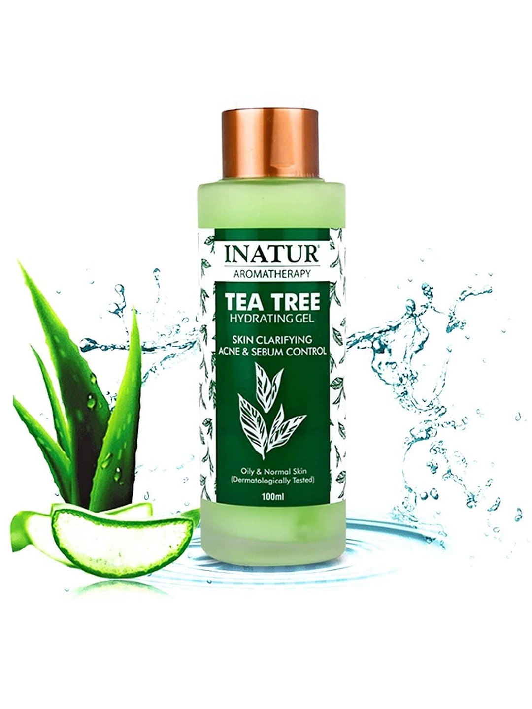 

Inatur Tea Tree Hydrating Gel for Acne & Sebum Control - 100 ml, Green