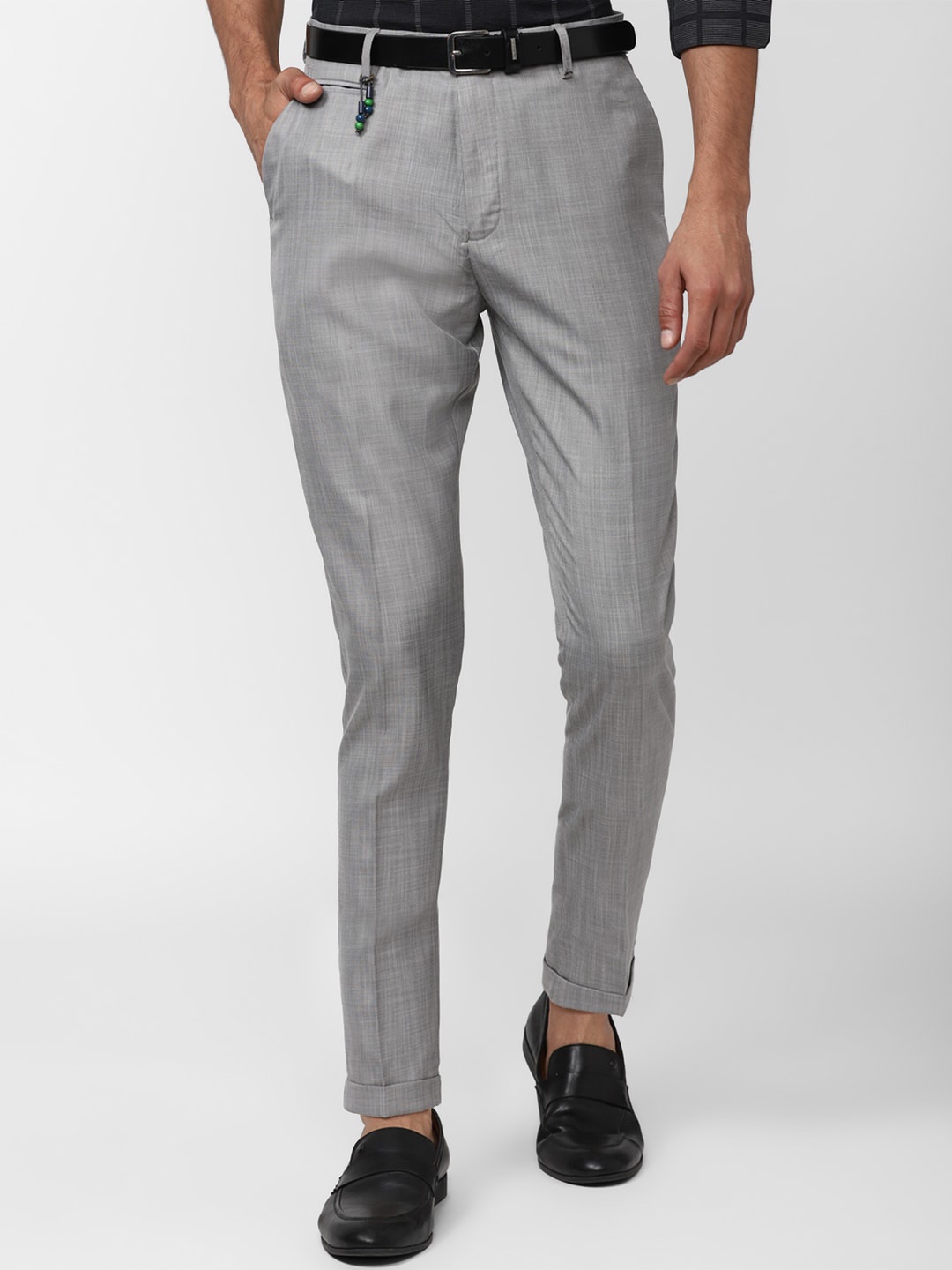 

Peter England Casuals Men Slim Fit Formal Trousers, Grey