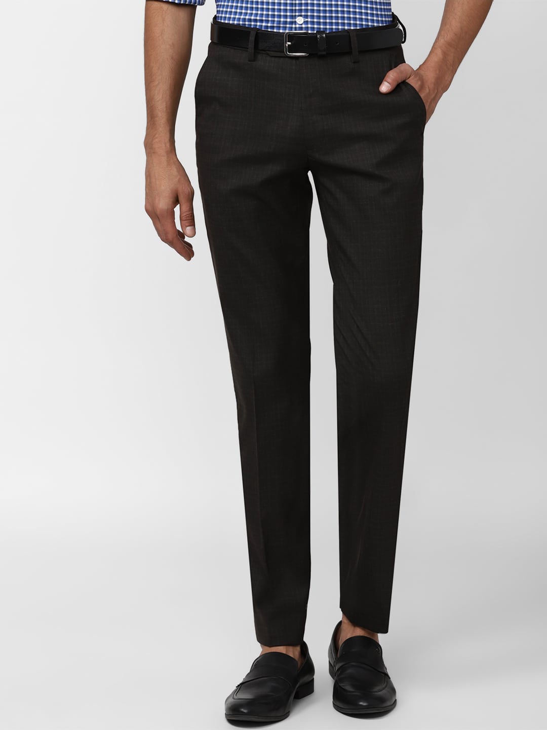 

Peter England Casuals Men Slim Fit Formal Trousers, Black