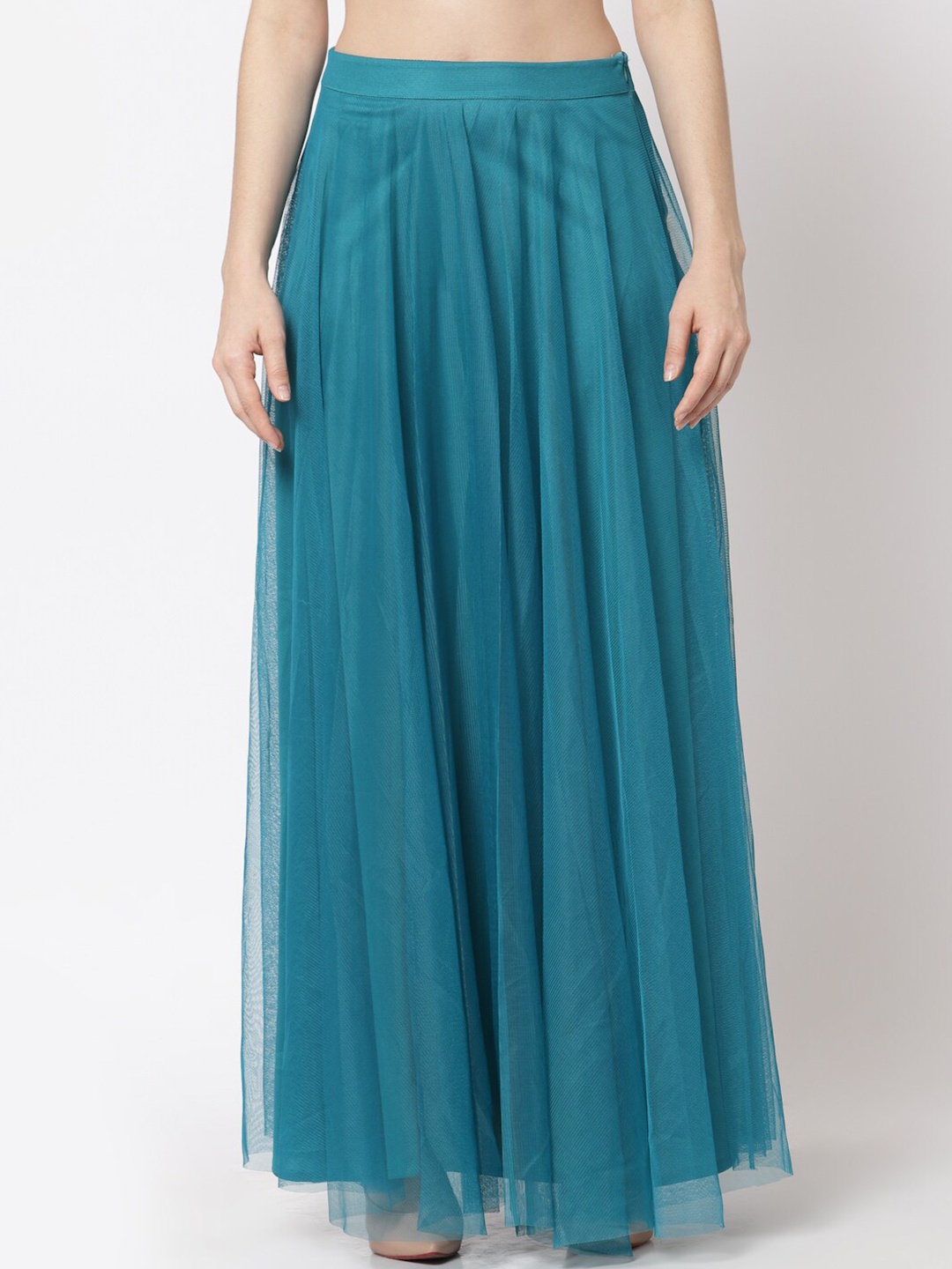 

Just Wow Maxi-Length Flared Skirt, Teal