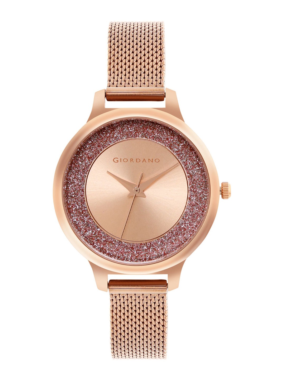 

GIORDANO Women Embellished Dial & Stainless Steel Bracelet Style Straps Analogue Watch GD4071-33, Gold