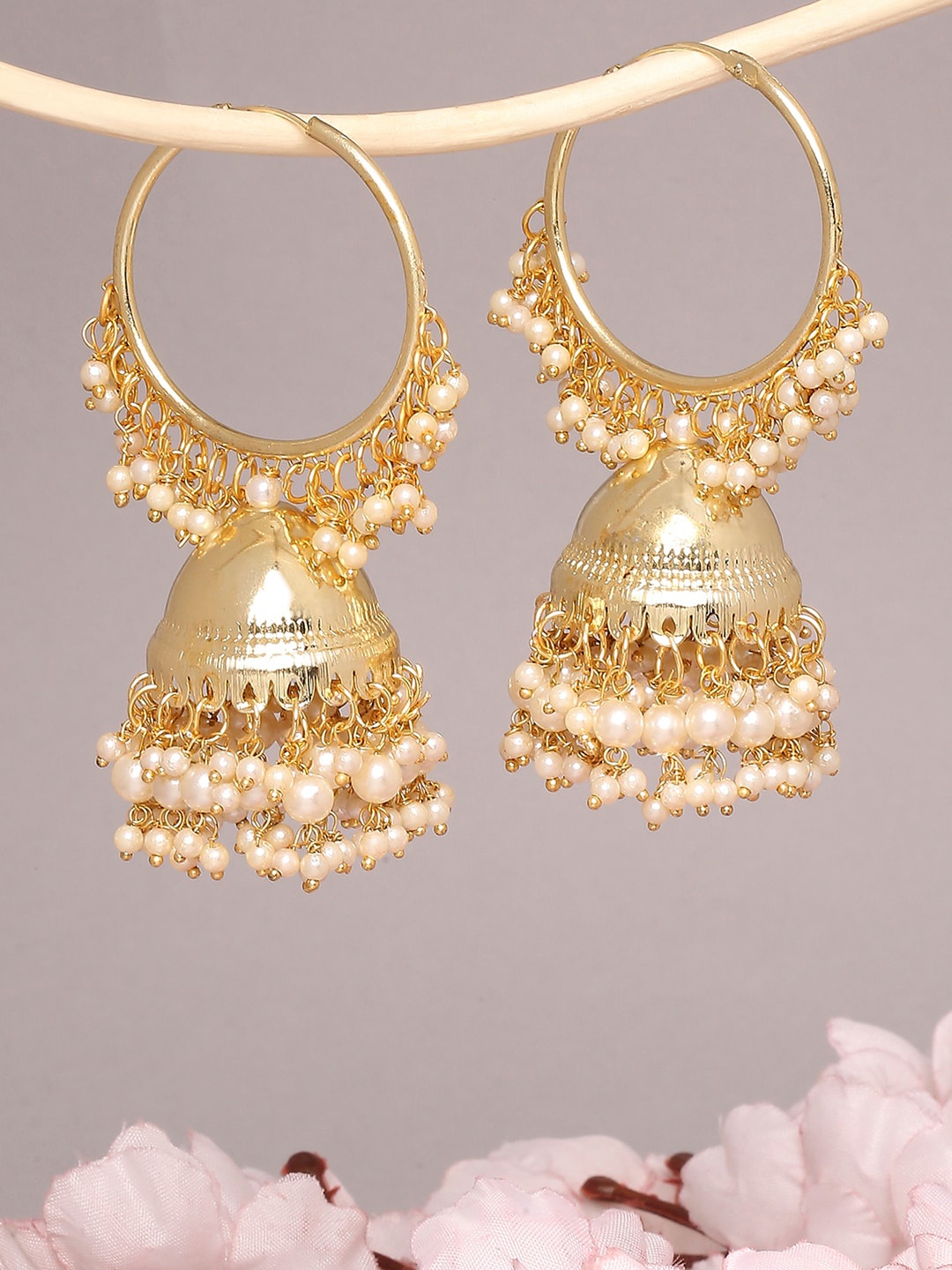 

BARSANO Classic Jhumkas Earrings, Gold