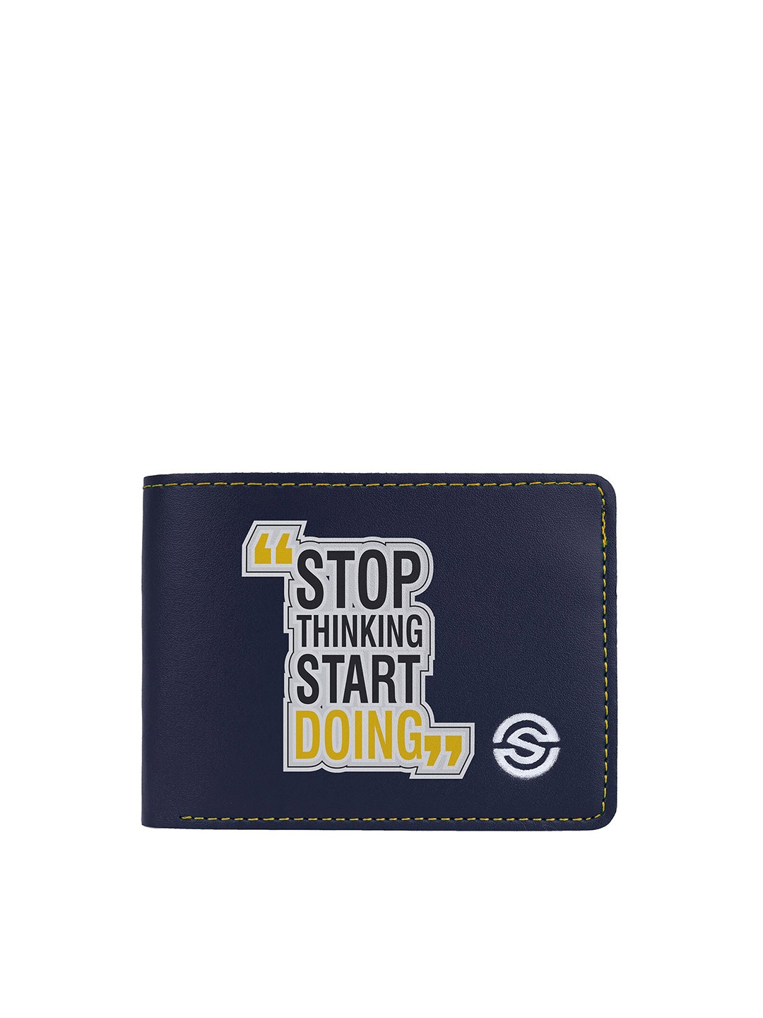 

SCHARF Men Typography Printed Two Fold Wallet, Navy blue