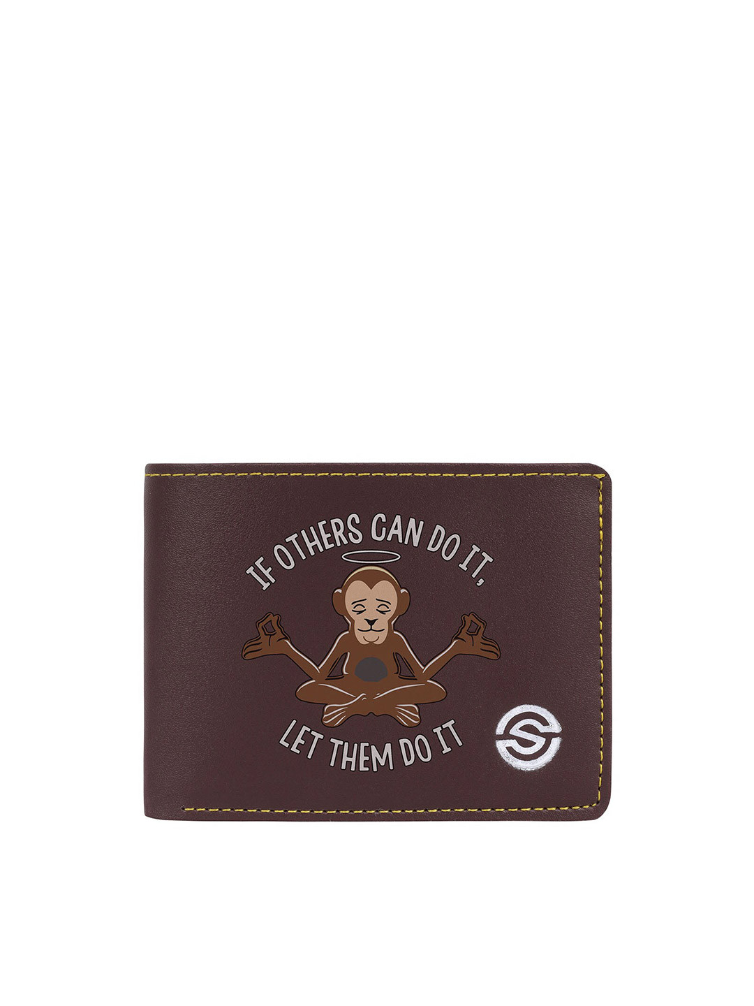 

SCHARF Men Typography Printed Two Fold Wallet, Brown
