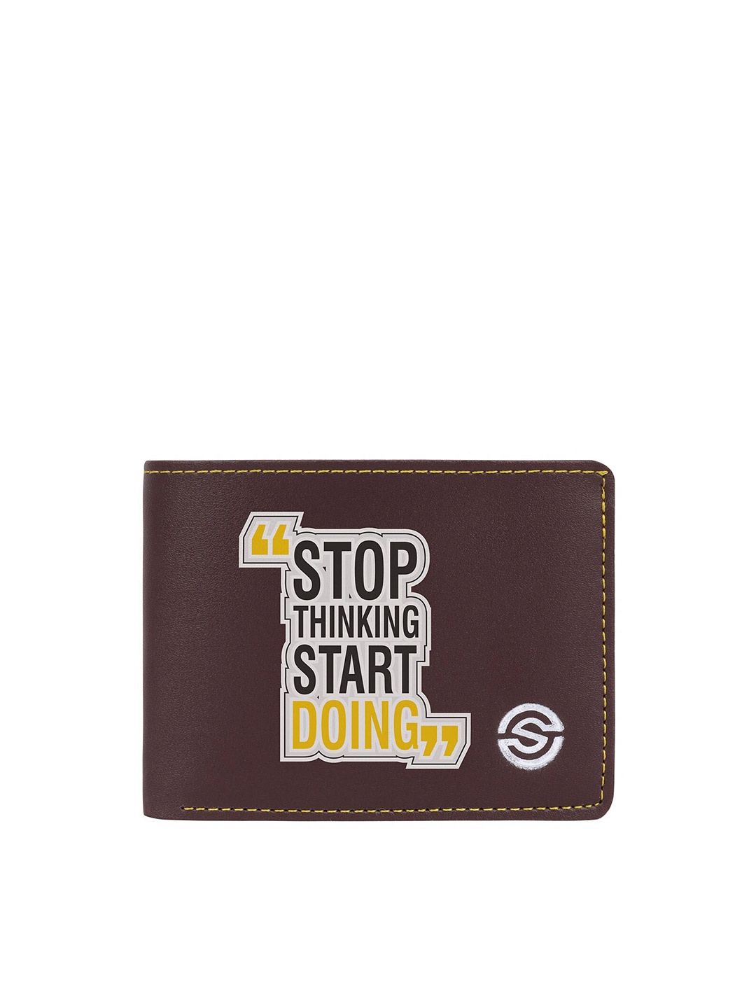

SCHARF Men Typography Printed Two Fold Wallet, Brown