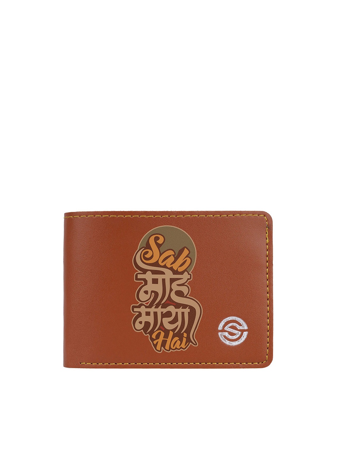 

SCHARF Men Typography Printed Two Fold Wallet, Tan