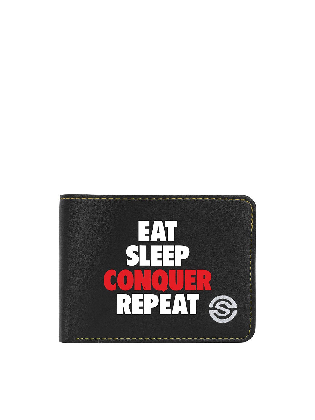 

SCHARF Men Typography Printed Two Fold Wallet, Black