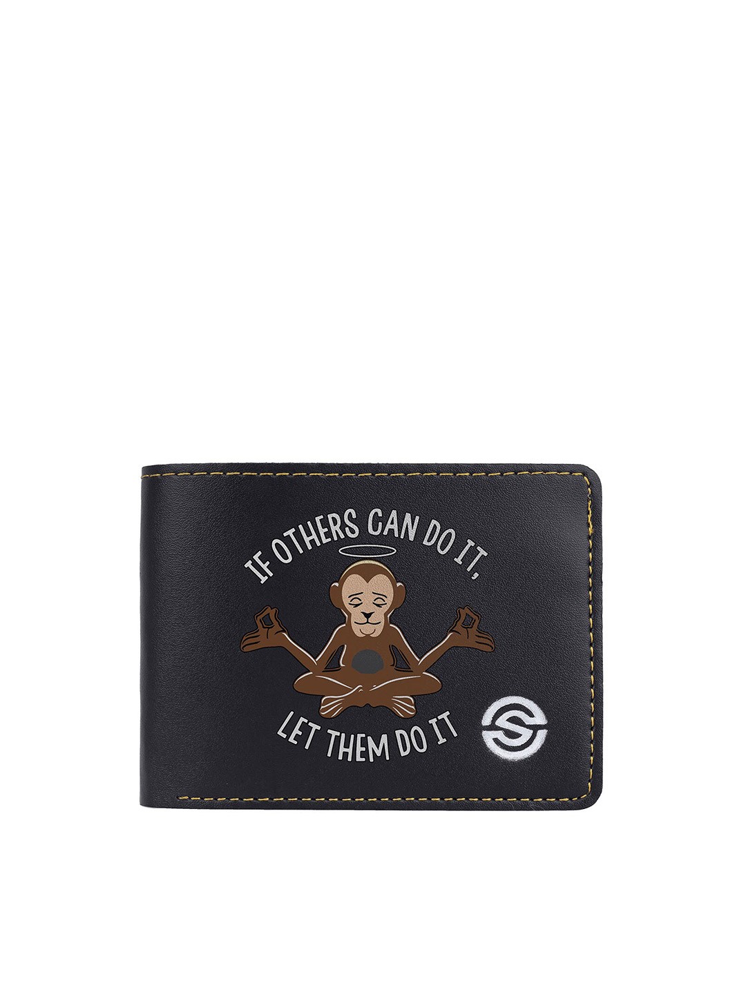 

SCHARF Men Typography Printed Two Fold Wallet, Black