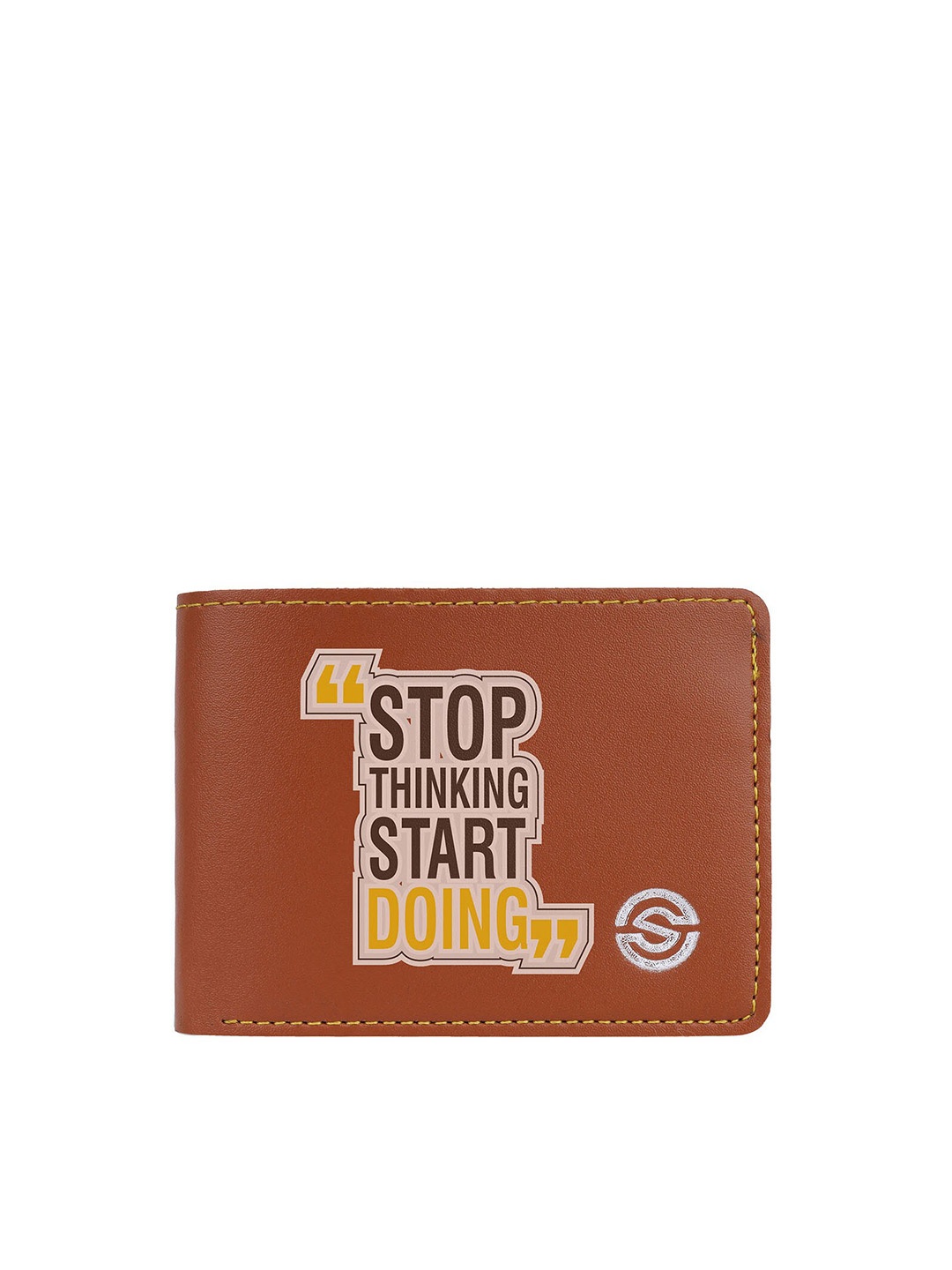 

SCHARF Men Typography Printed Two Fold Wallet, Tan