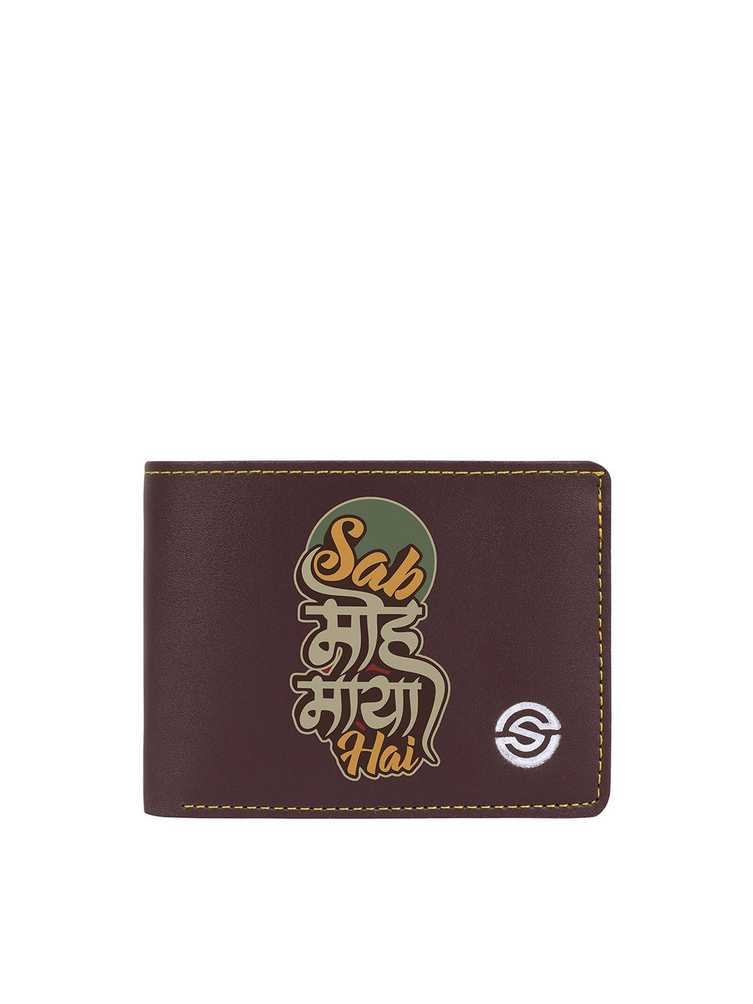 

SCHARF Men Typography Printed Two Fold Wallet, Brown
