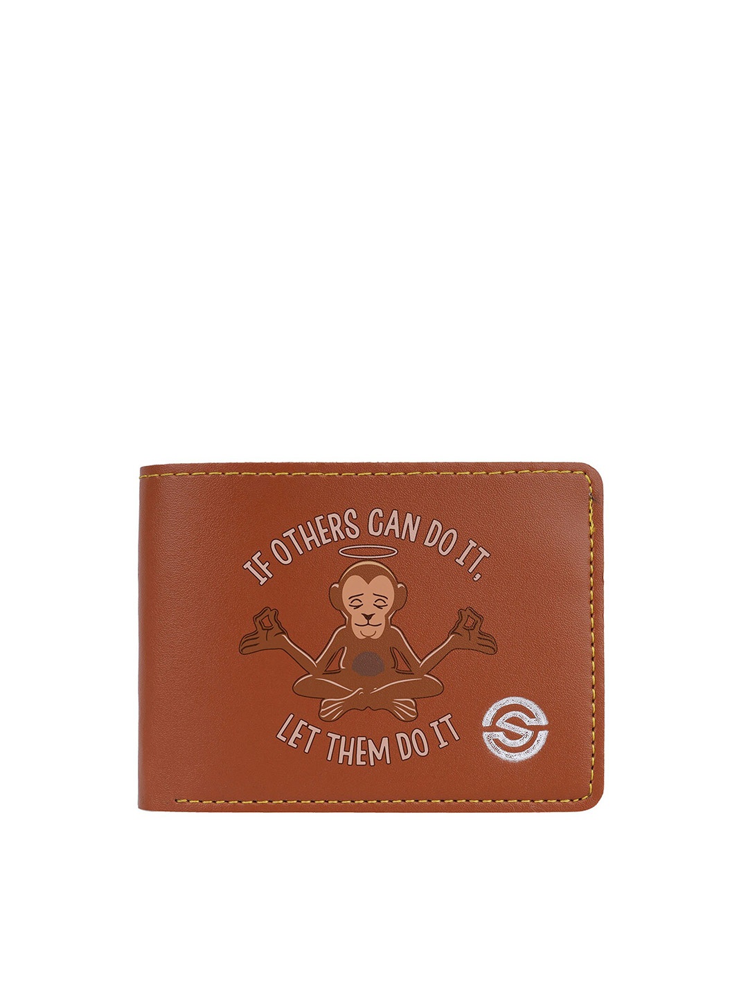 

SCHARF Men Typography Printed Two Fold Wallet, Tan