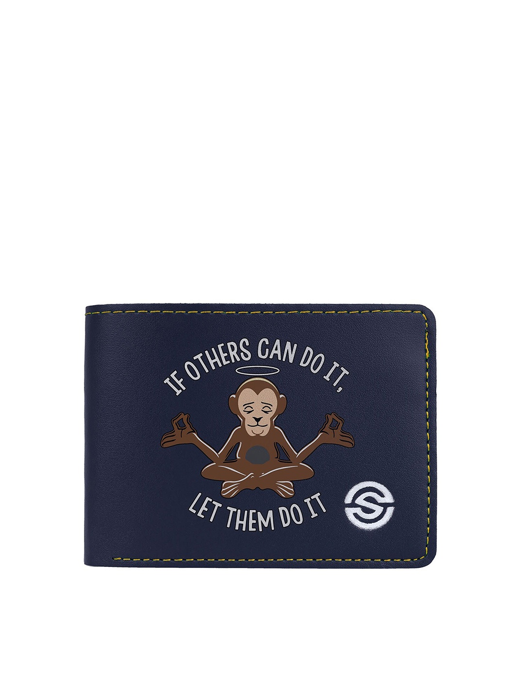 

SCHARF Men Typography Printed Vegan Leather Two Fold Wallet, Blue